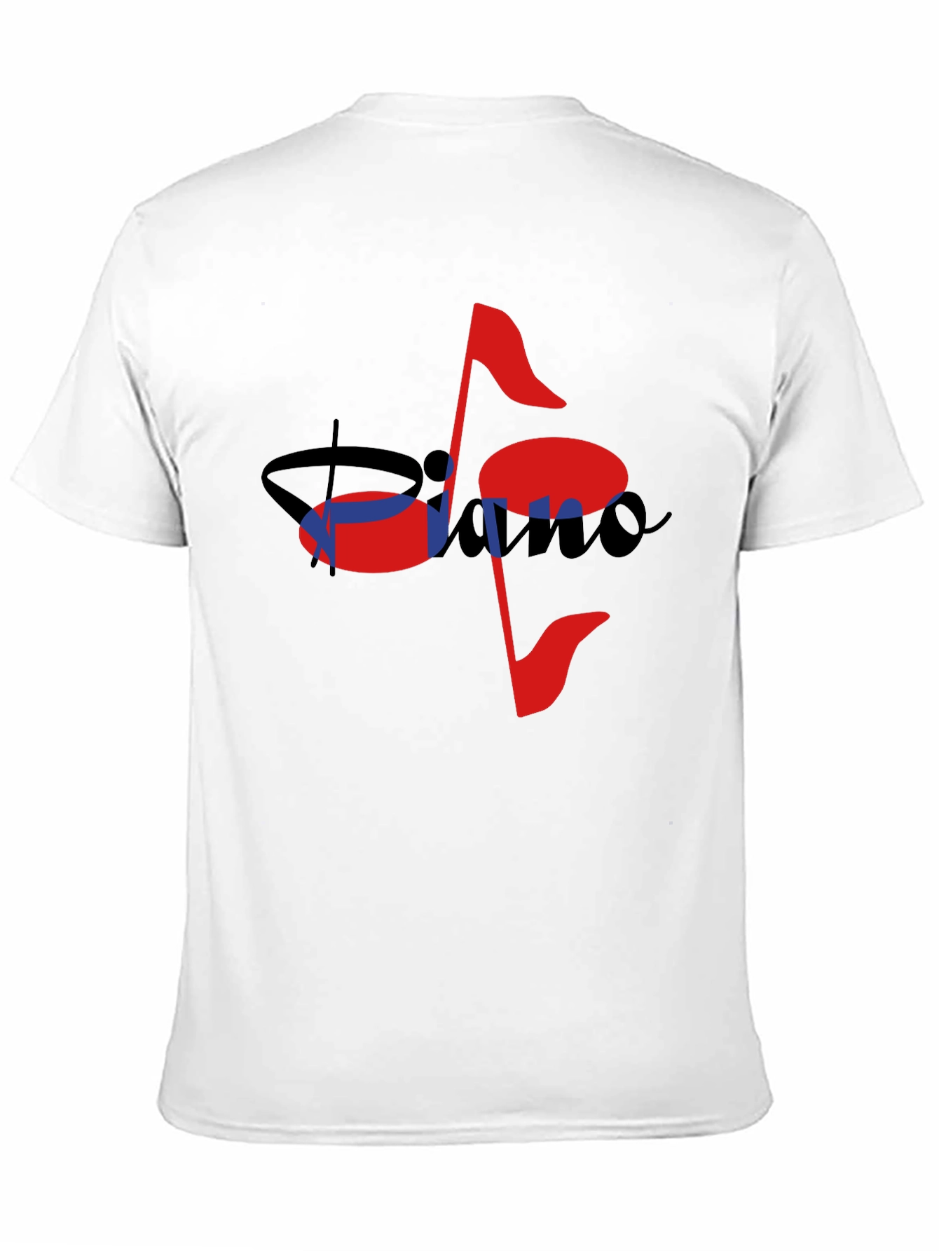 Musical Piano Note Black T-Shirt