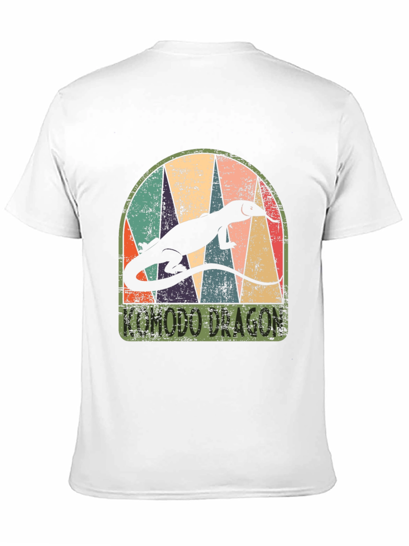 Komodo Dragon Retro Graphic Tee - Mens Black T-Shirt