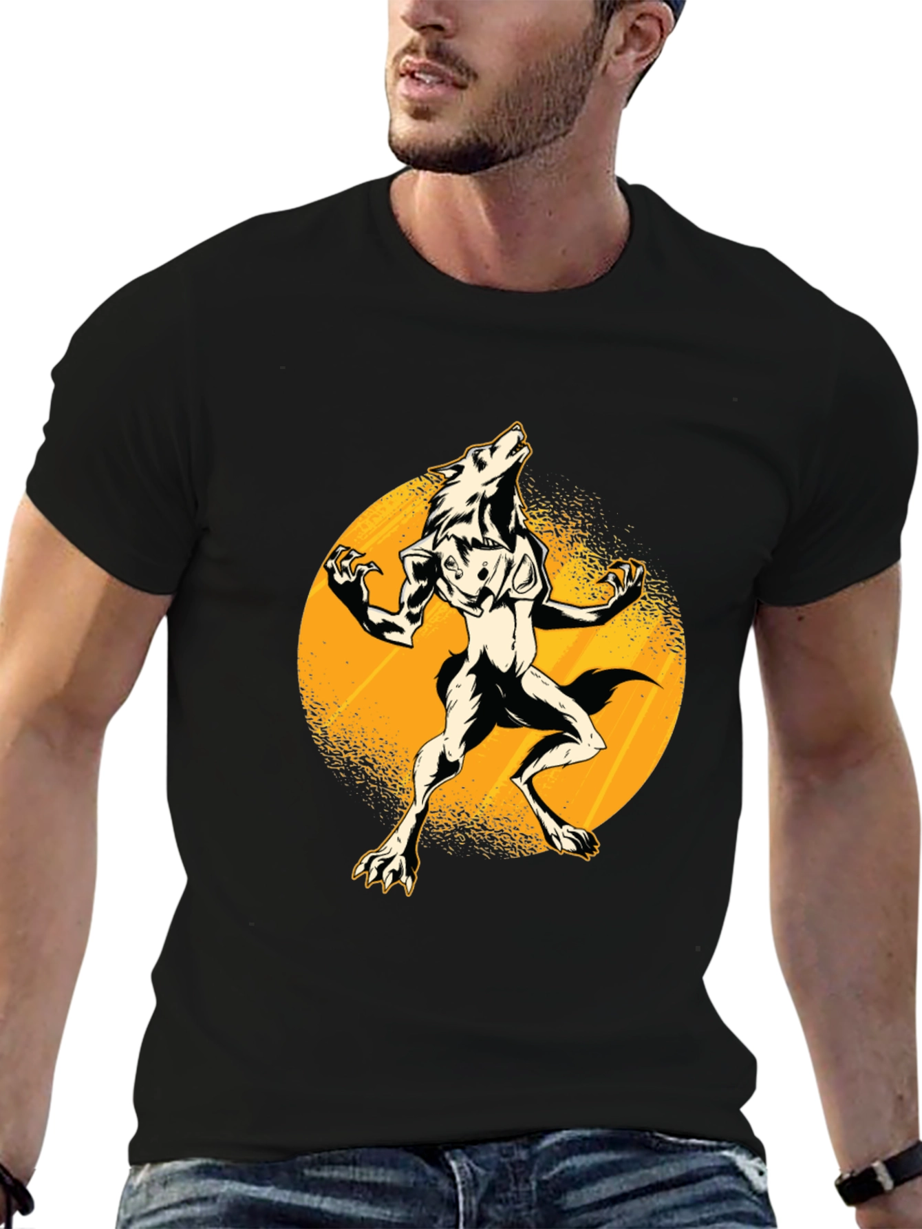 Werewolf Moon Black T-Shirt