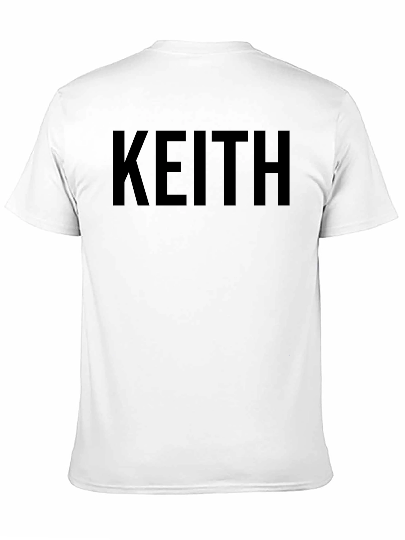 Keith Name Black T-Shirt - Custom Text Tee