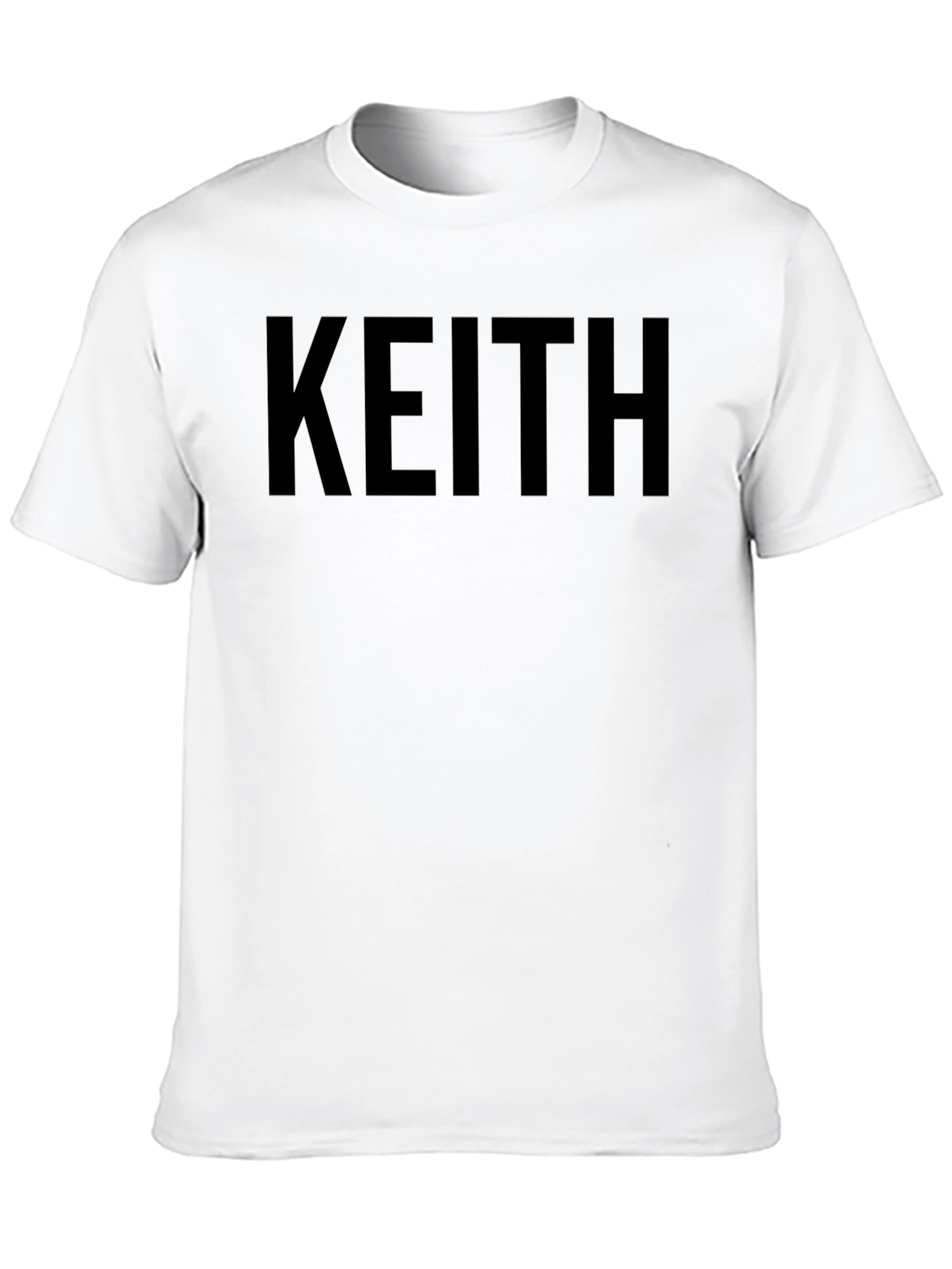 Keith Name Black T-Shirt - Custom Text Tee