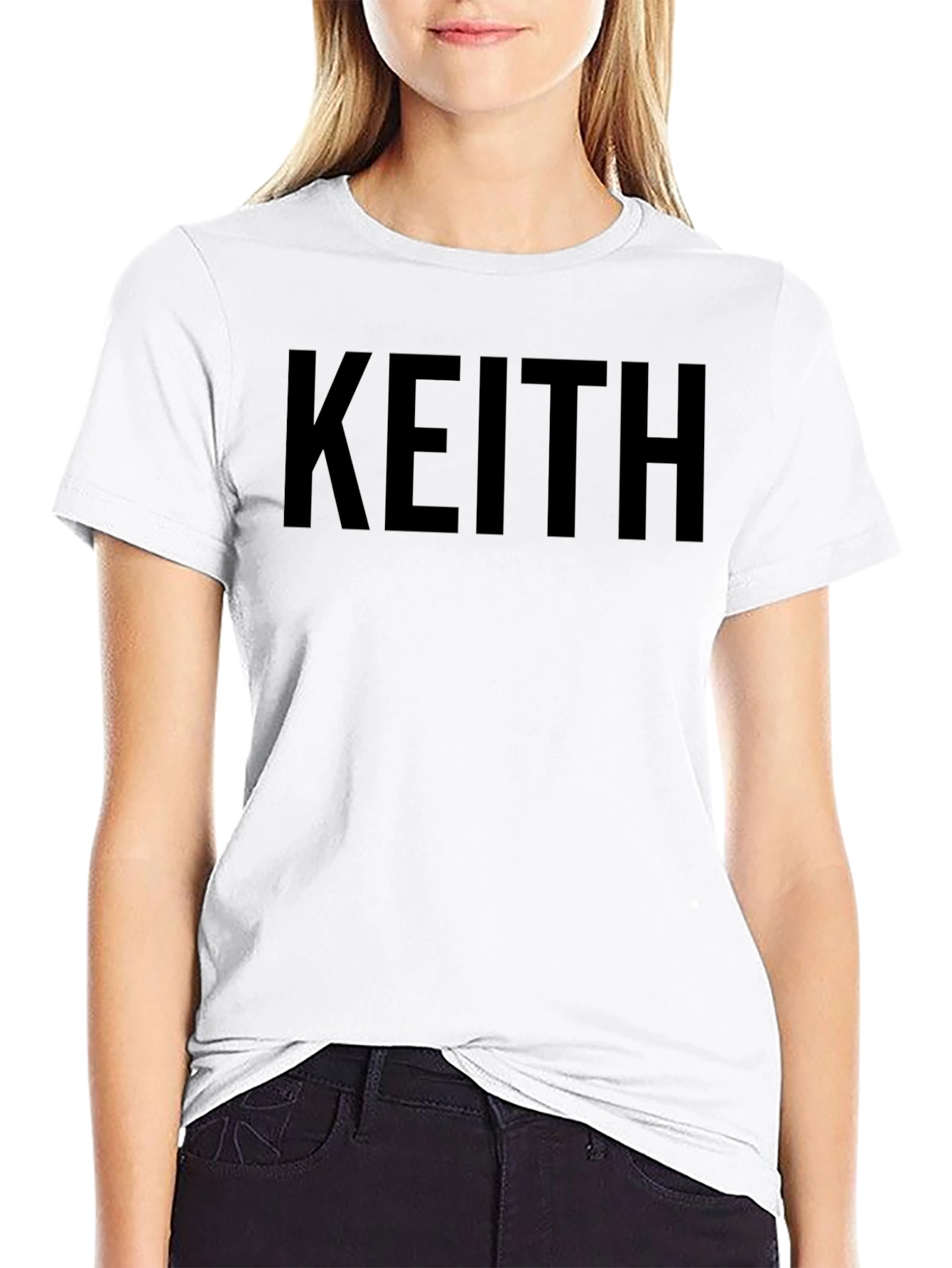 Keith Name Black T-Shirt - Custom Text Tee
