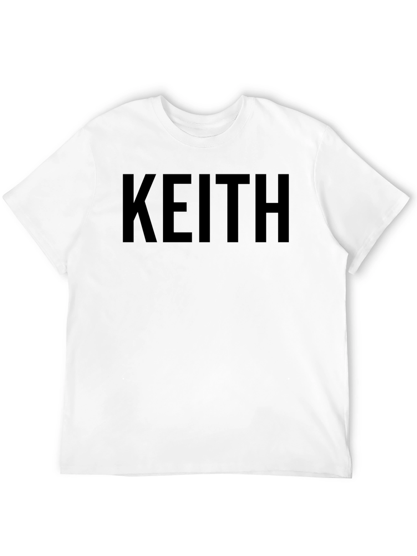 Keith Name Black T-Shirt - Custom Text Tee