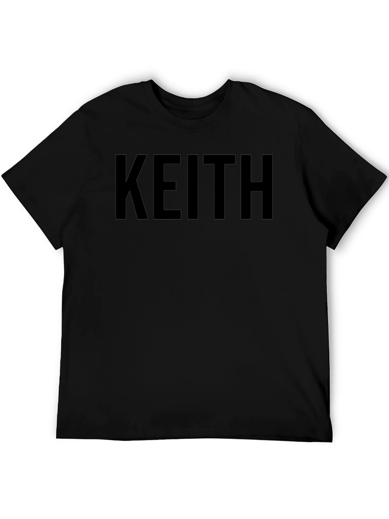 Keith Name Black T-Shirt - Custom Text Tee