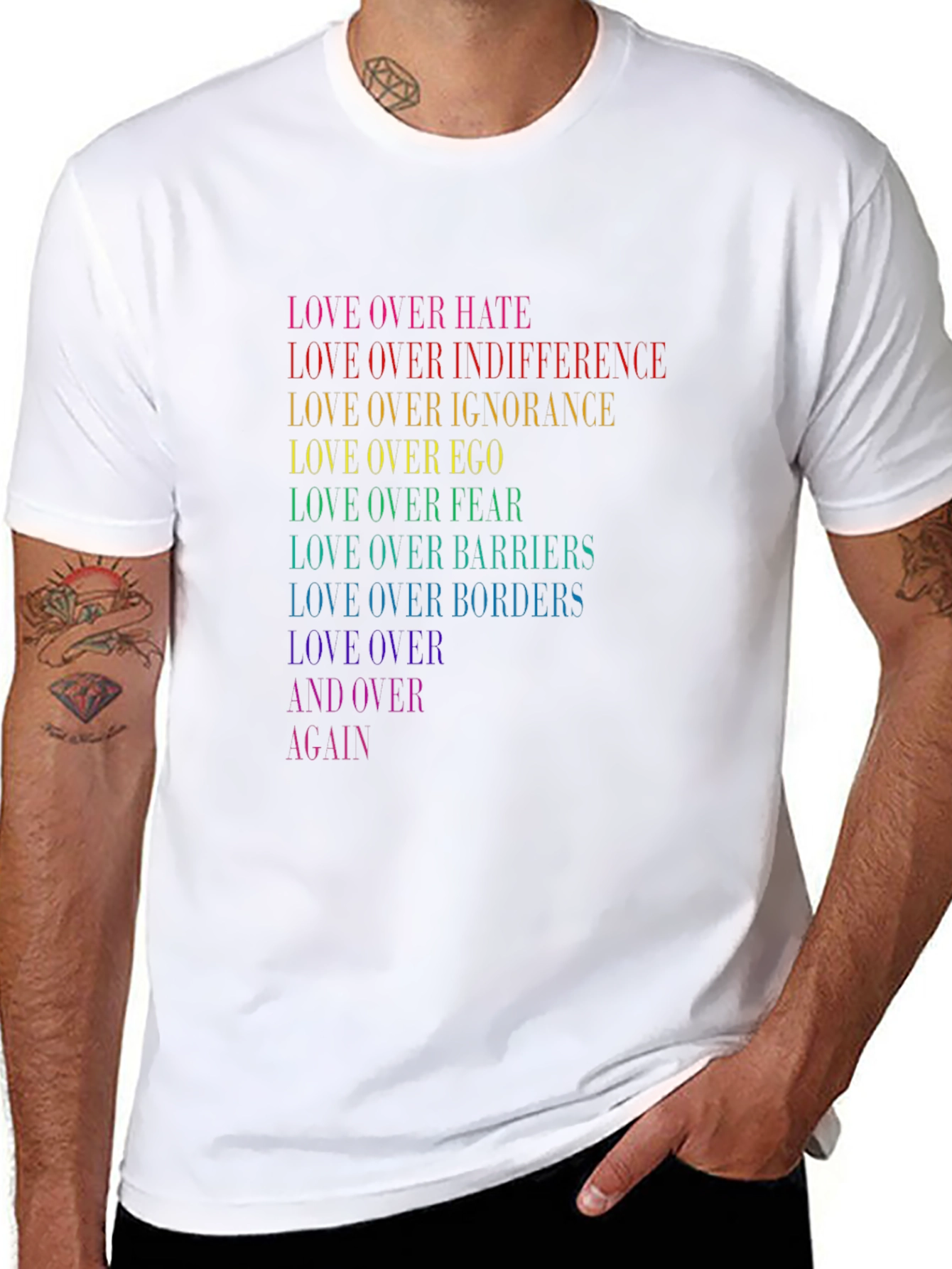 Love Over Hate Rainbow Pride T-Shirt