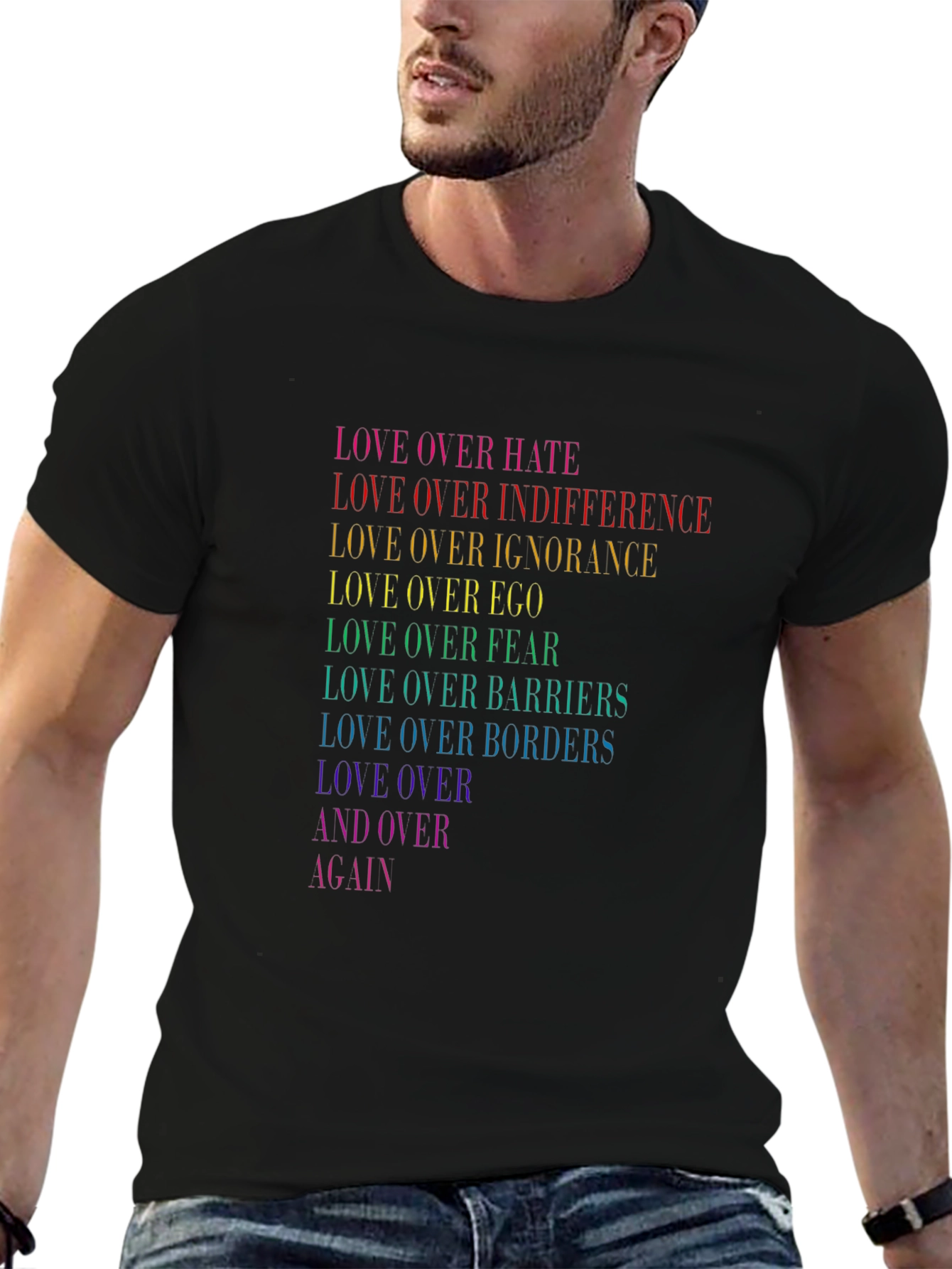 Love Over Hate Rainbow Pride T-Shirt