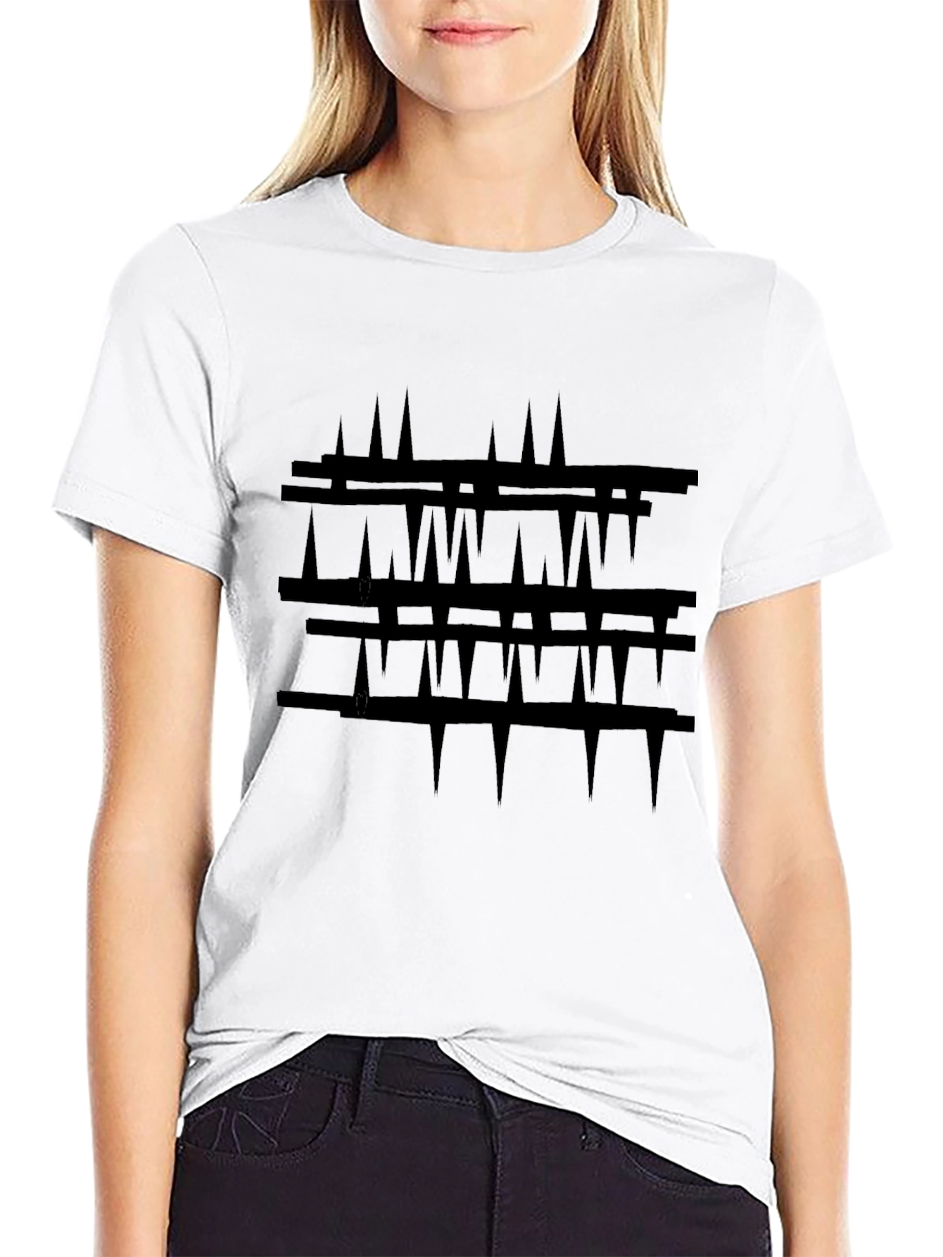 Abstract Black Graphic Tee - Modern Art Shirt