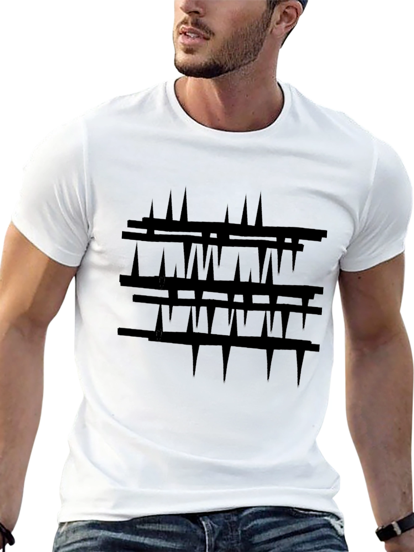 Abstract Black Graphic Tee - Modern Art Shirt