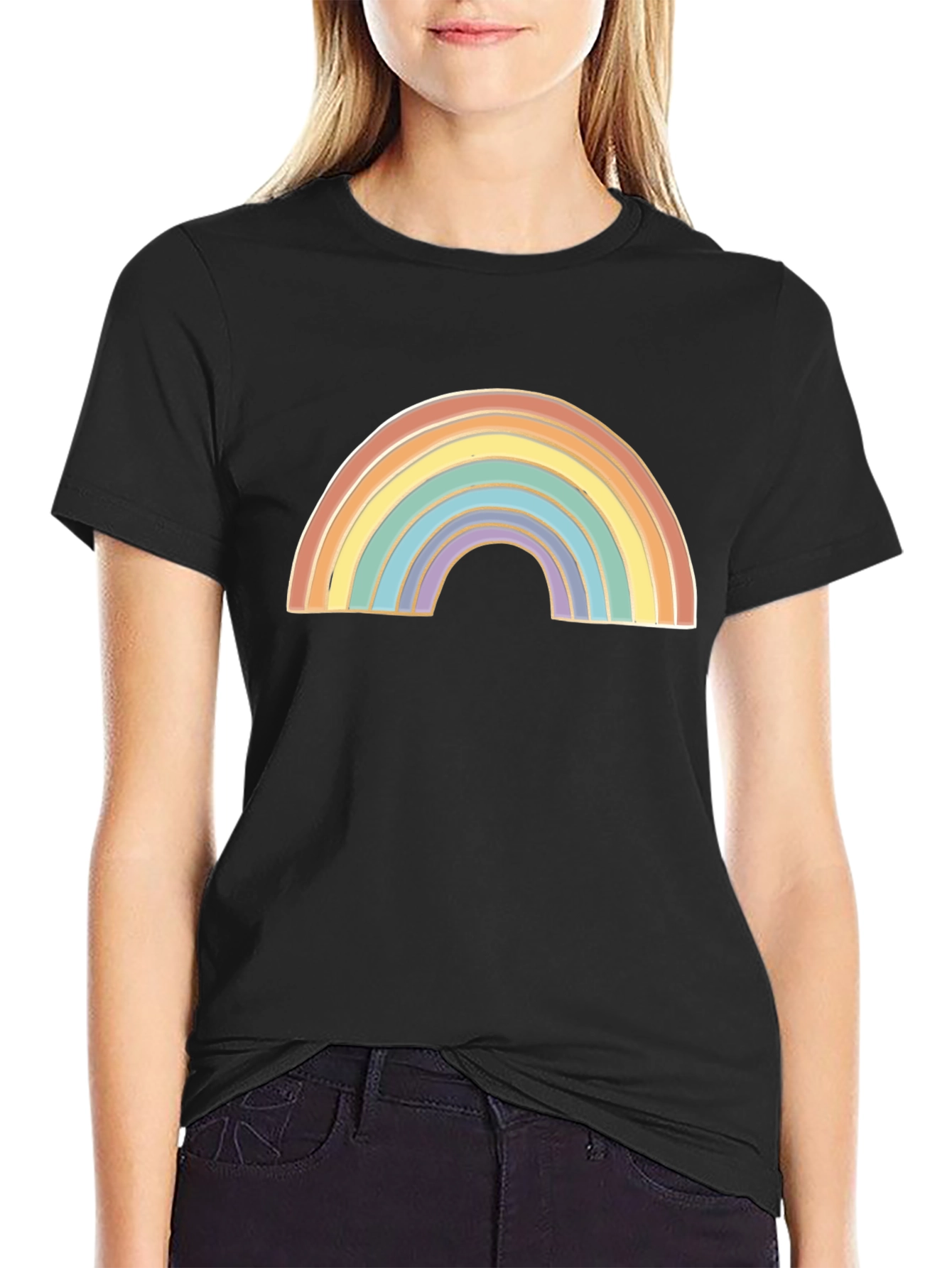 Rainbow Graphic Black T-Shirt