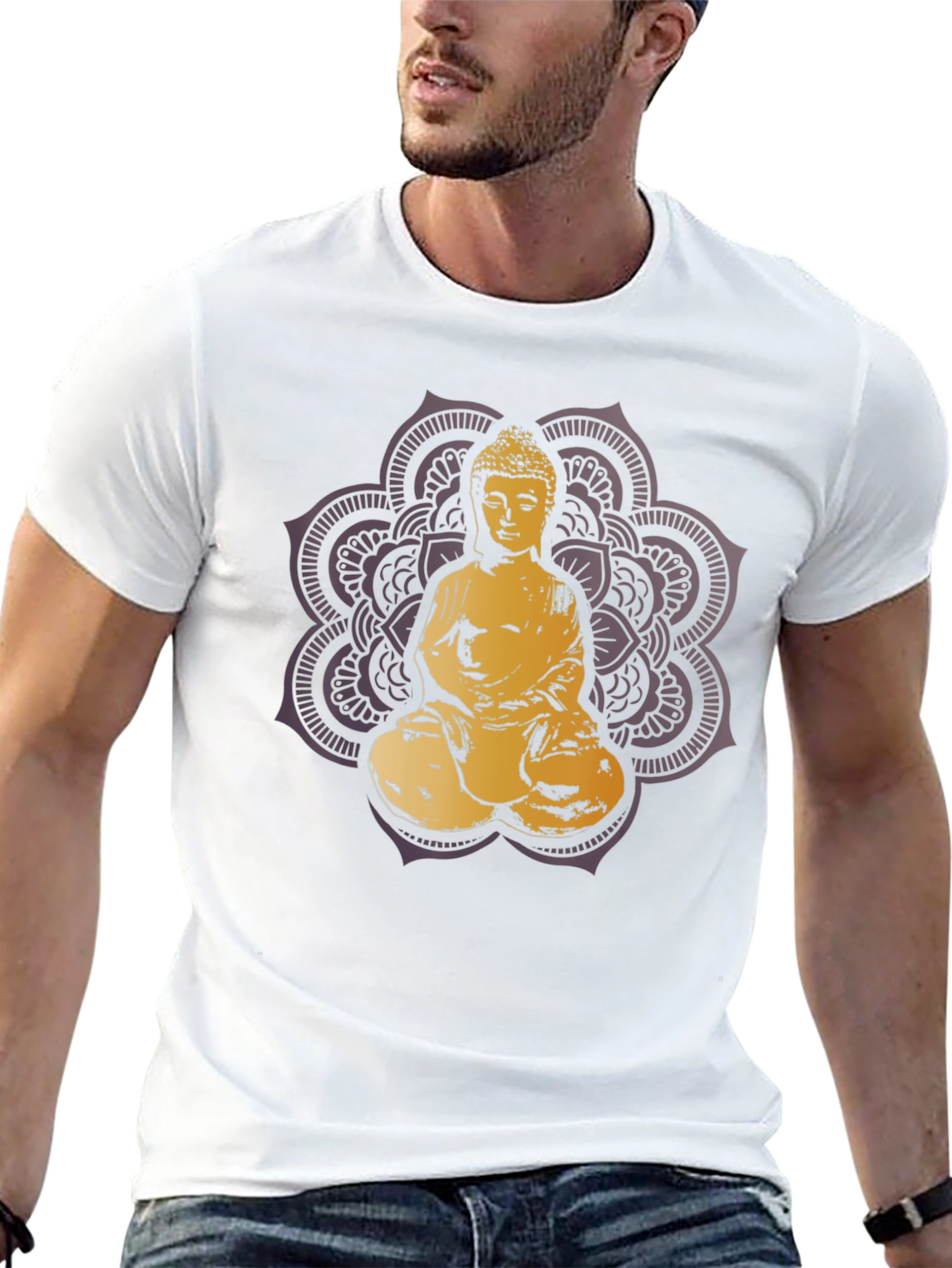 Buddha Mandala Graphic T-Shirt - Black