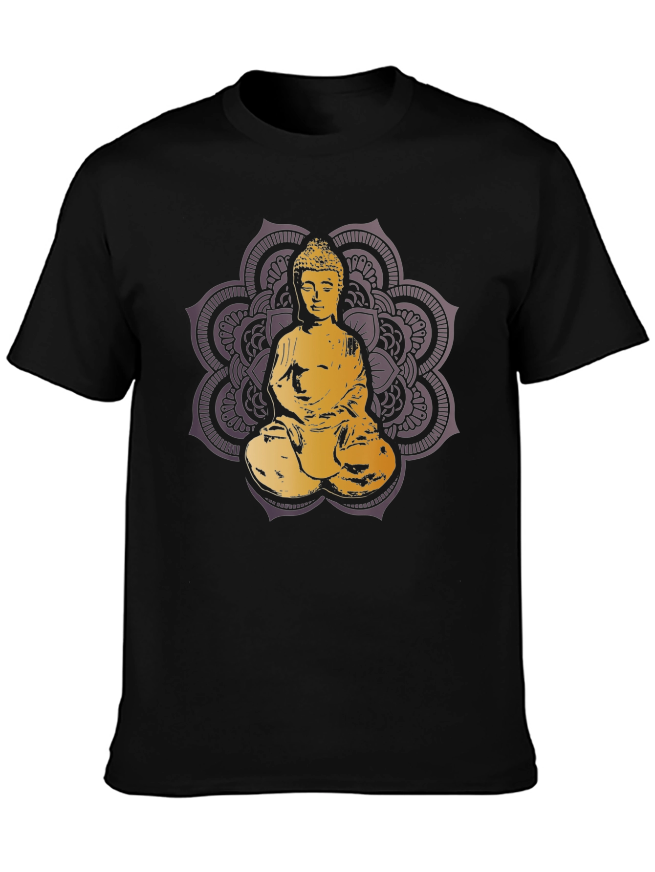 Buddha Mandala Graphic T-Shirt - Black