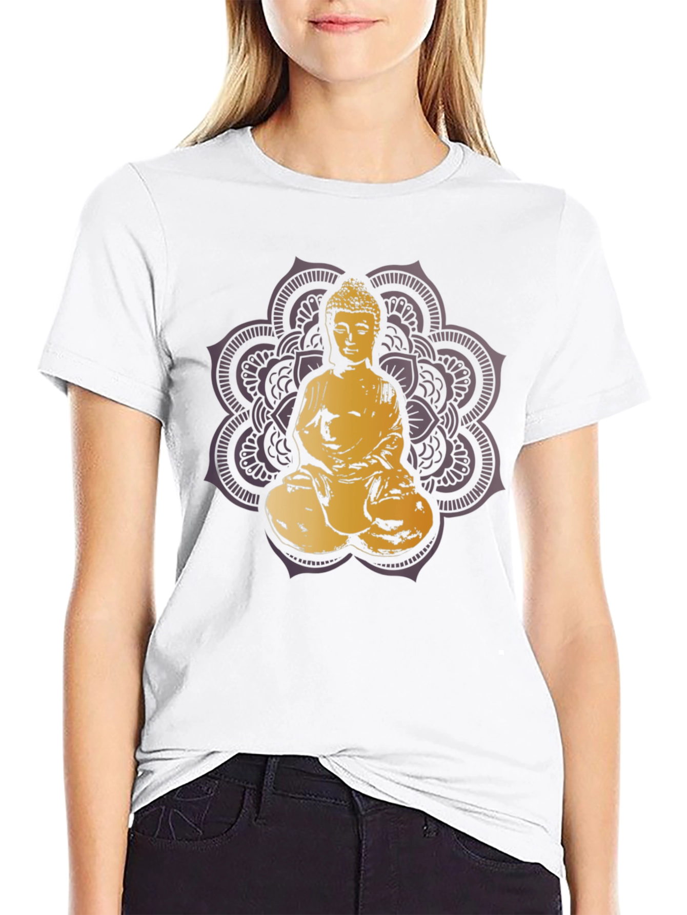 Buddha Mandala Graphic T-Shirt - Black