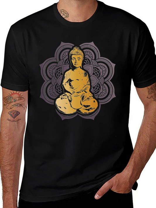Buddha Mandala Graphic T-Shirt - Black