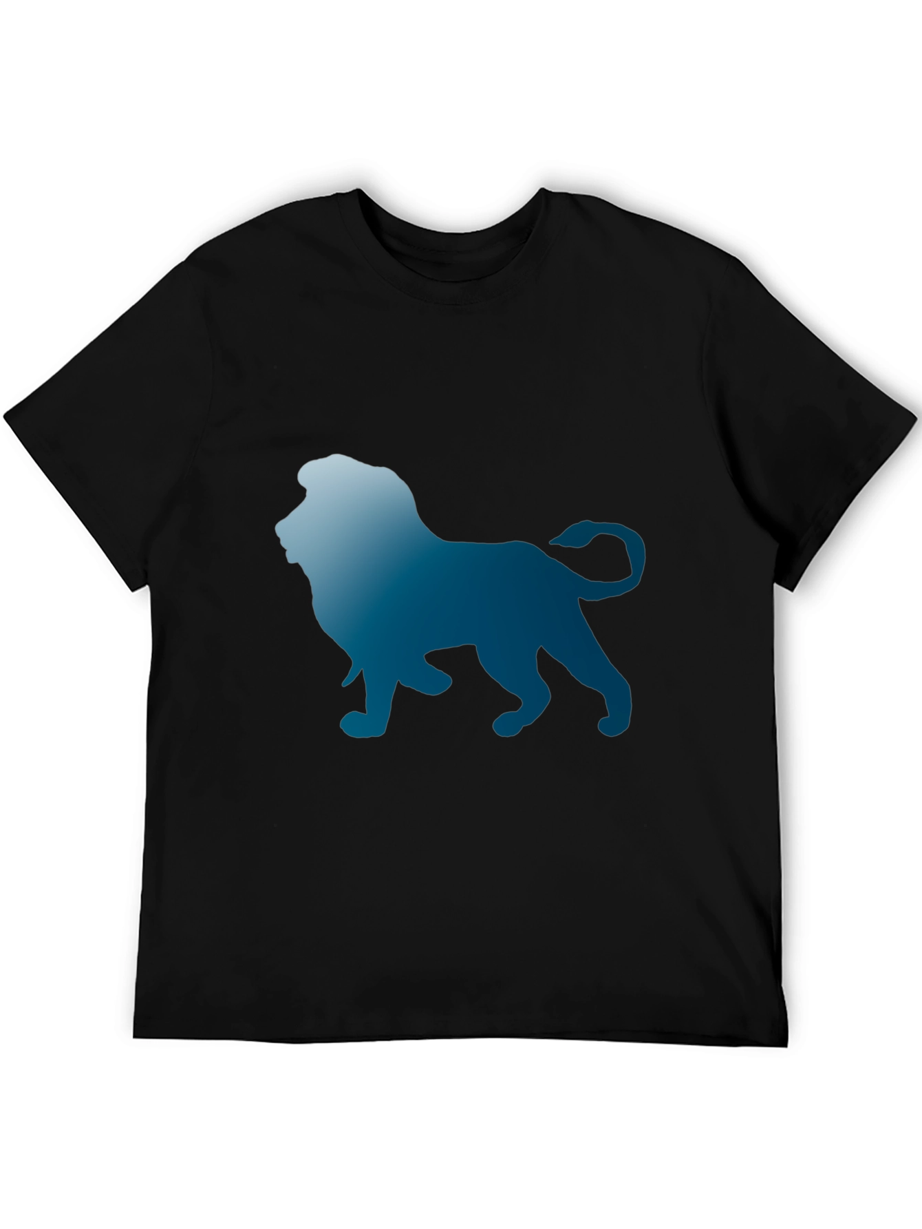 Lion Graphic Print Mens Tee - Black