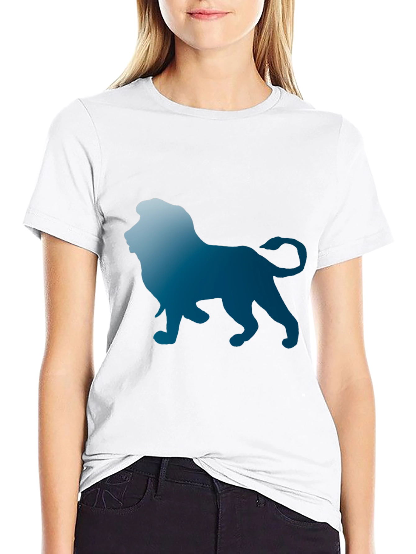 Lion Graphic Print Mens Tee - Black