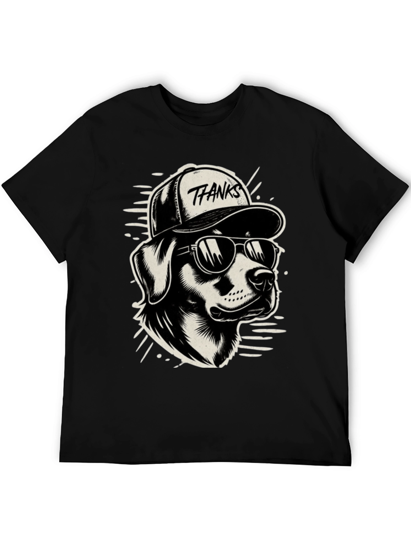 Cool Dog T-Shirt - Thanks Cap & Sunglasses