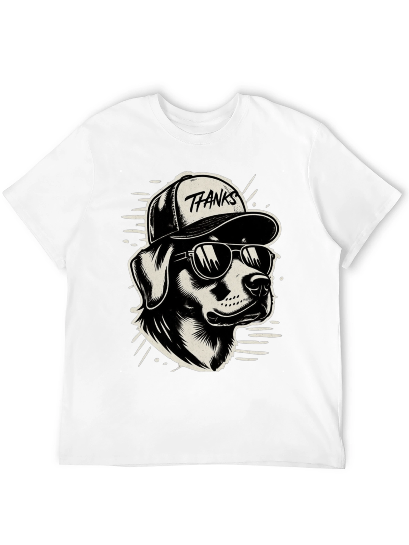 Cool Dog T-Shirt - Thanks Cap & Sunglasses