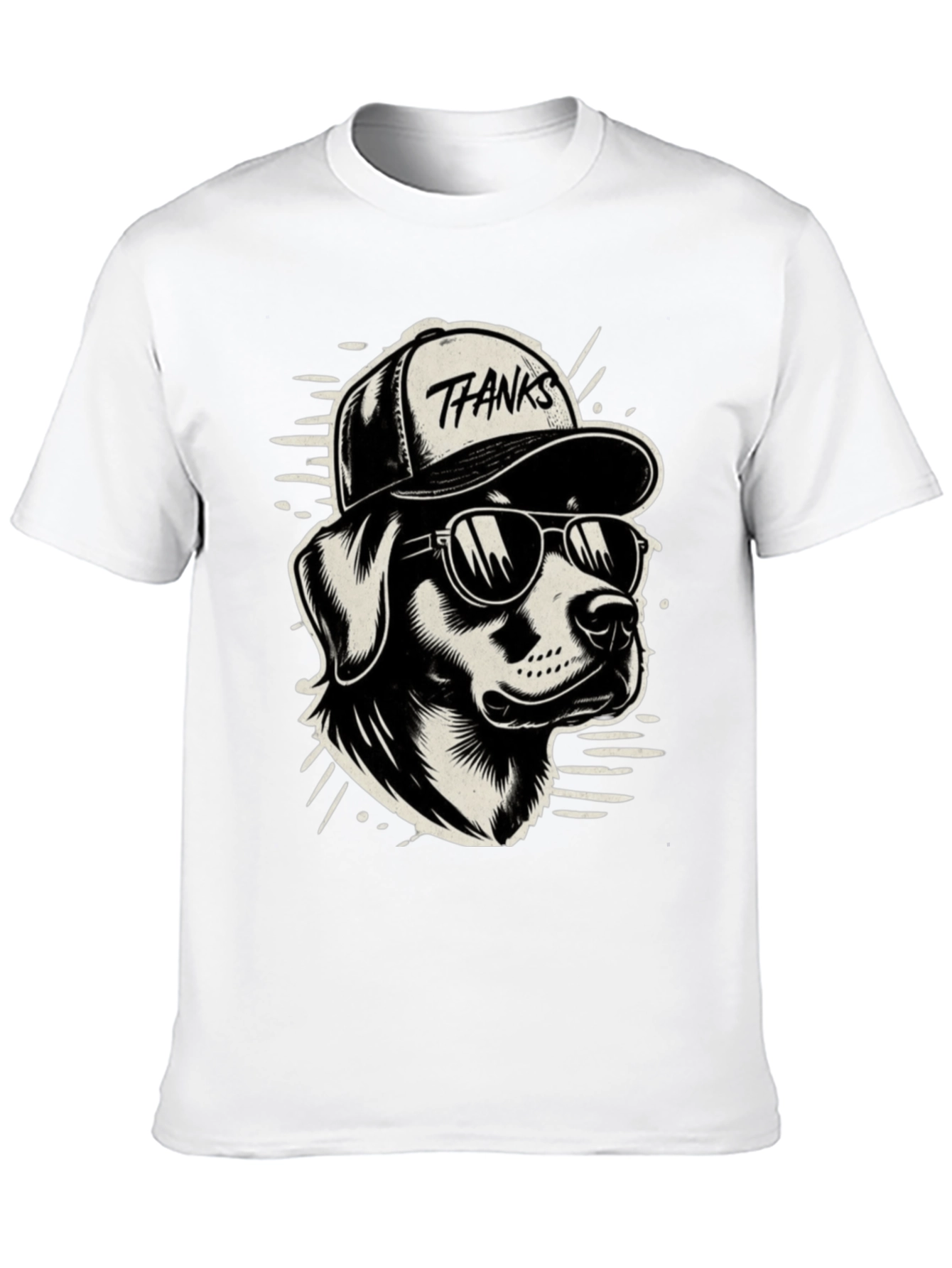 Cool Dog T-Shirt - Thanks Cap & Sunglasses
