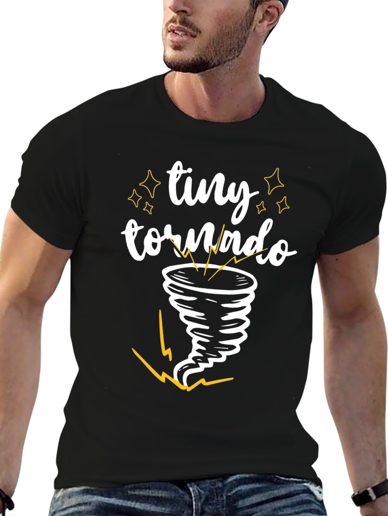 Tiny Tornado Graphic Tee - Black Cotton T-Shirt