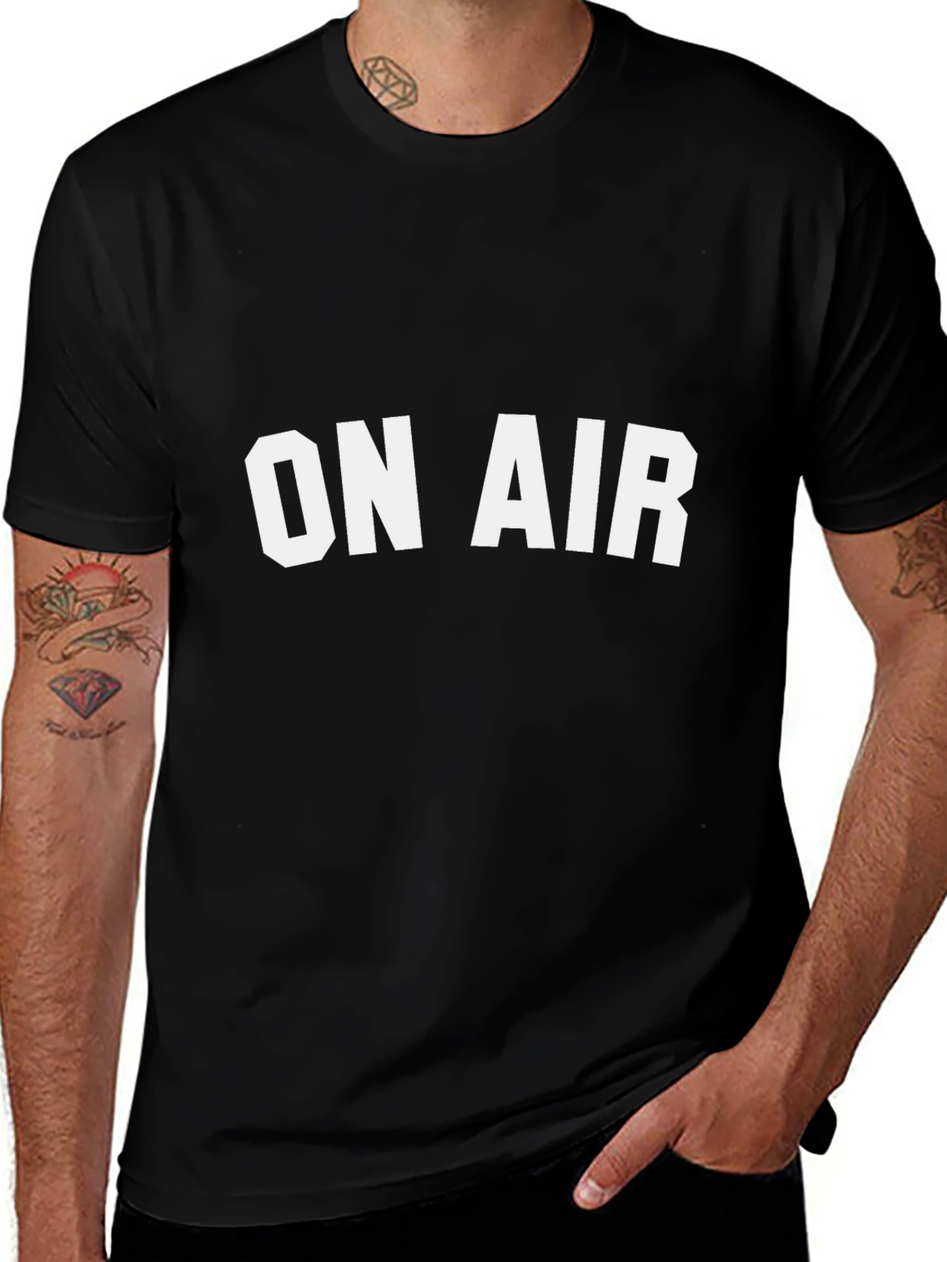 On Air Black Graphic Tee Shirt