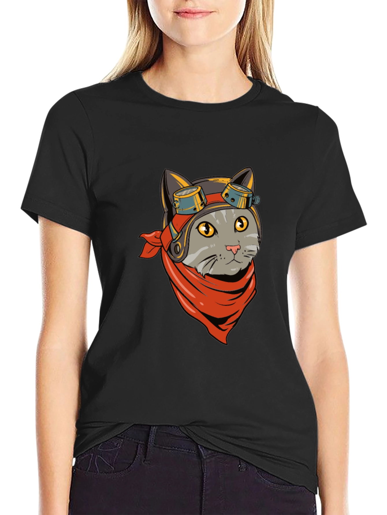 Cat Pilot T-Shirt - Cool Graphic Tee