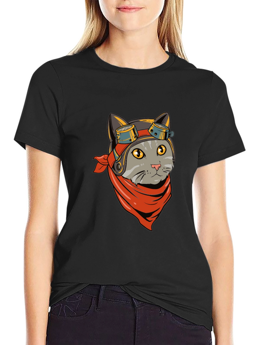 Cat Pilot T-Shirt - Cool Graphic Tee