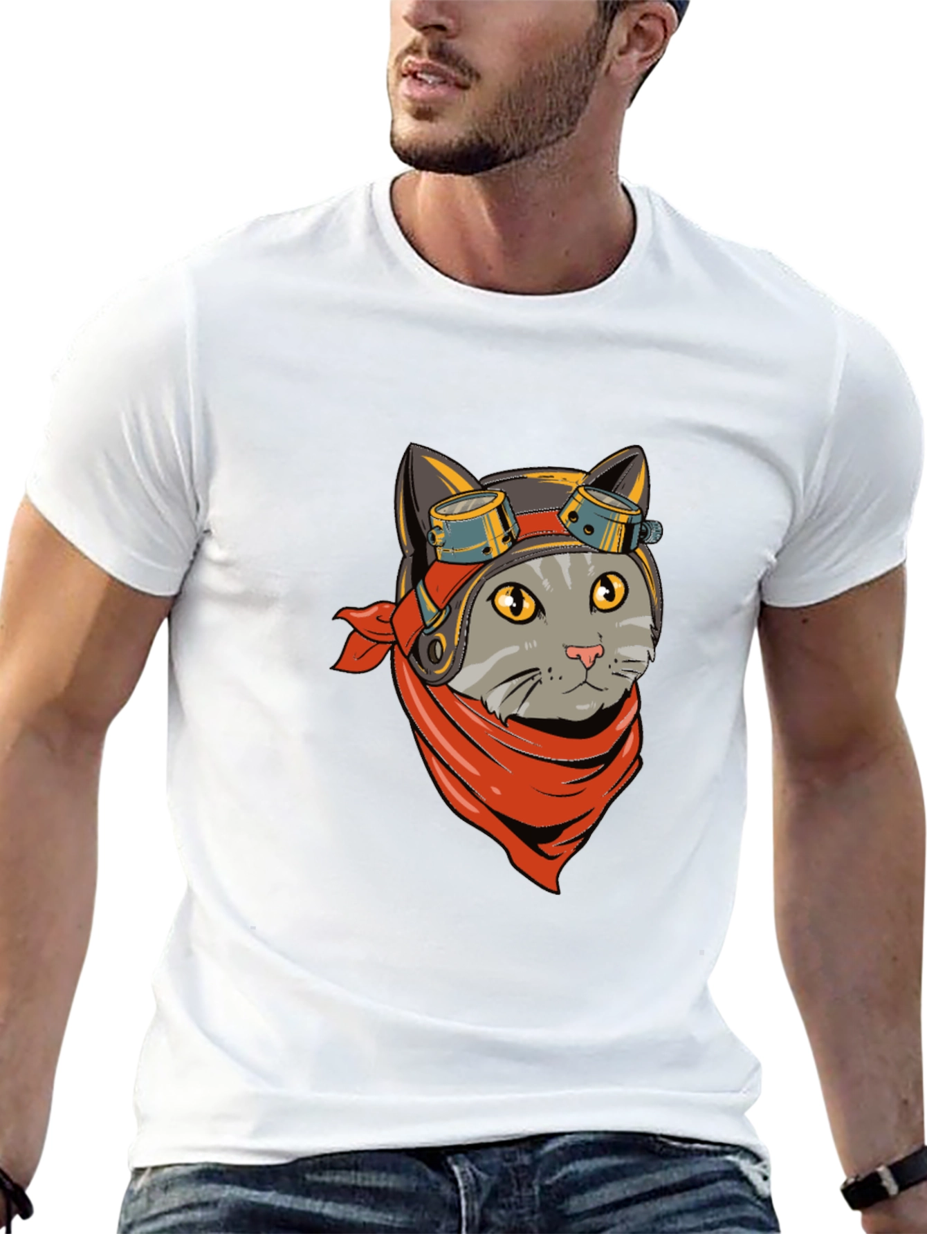 Cat Pilot T-Shirt - Cool Graphic Tee