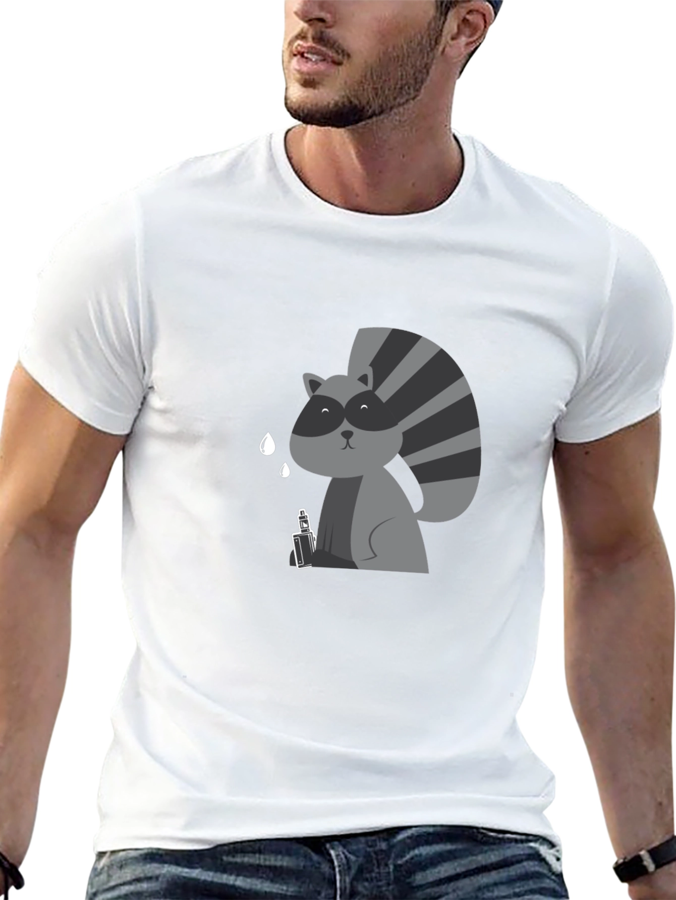 Raccoon Vaping Funny T-Shirt