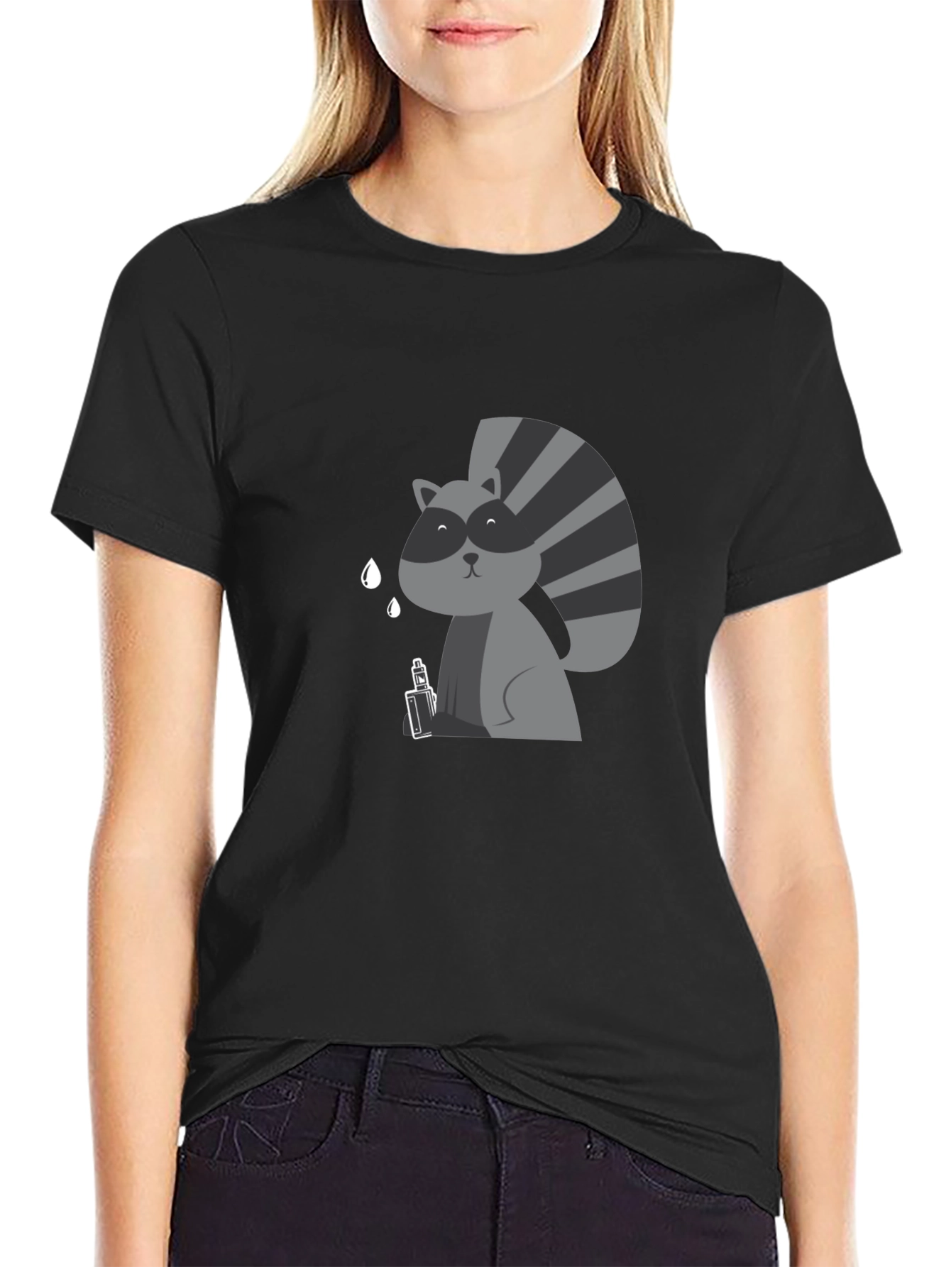 Raccoon Vaping Funny T-Shirt