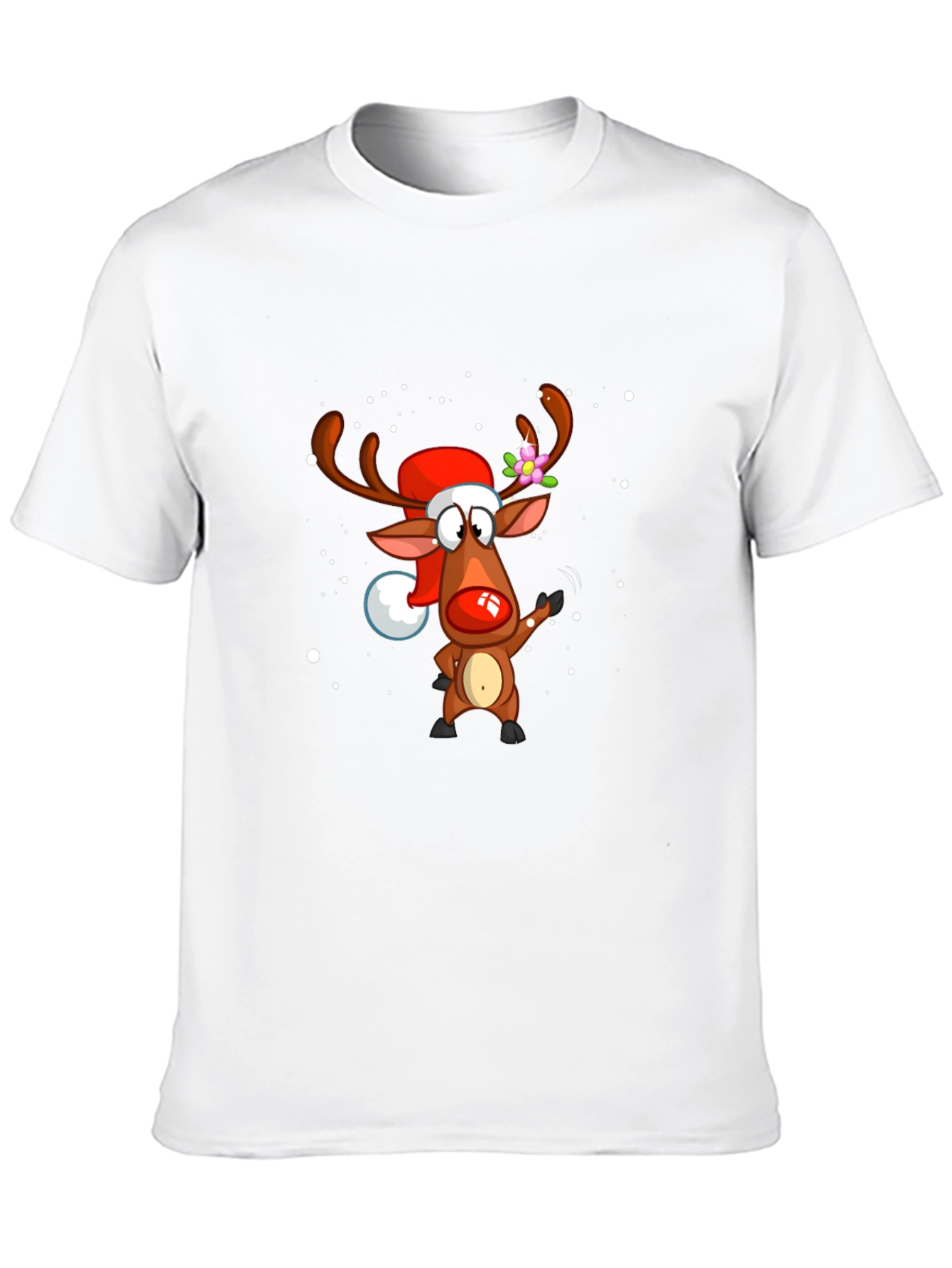 Festive Reindeer Graphic Tee - Holiday Cheer!