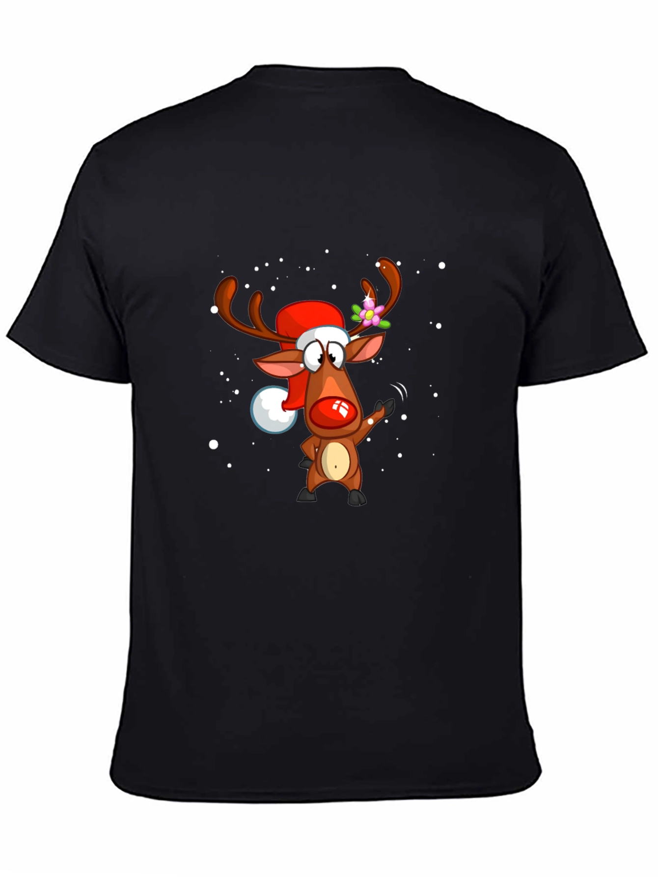 Festive Reindeer Graphic Tee - Holiday Cheer!