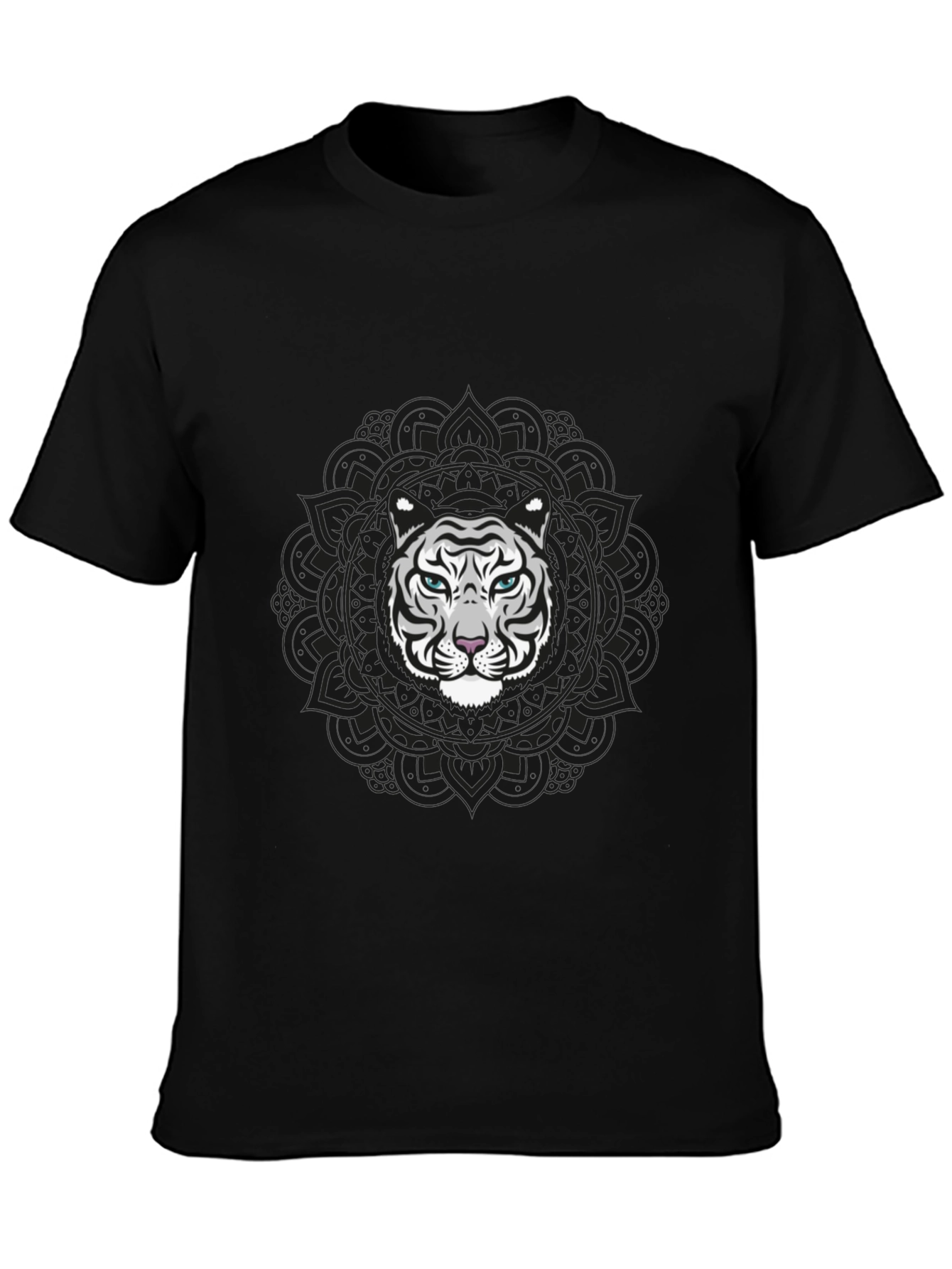 Black Tiger Mandala Graphic Tee - Menswear