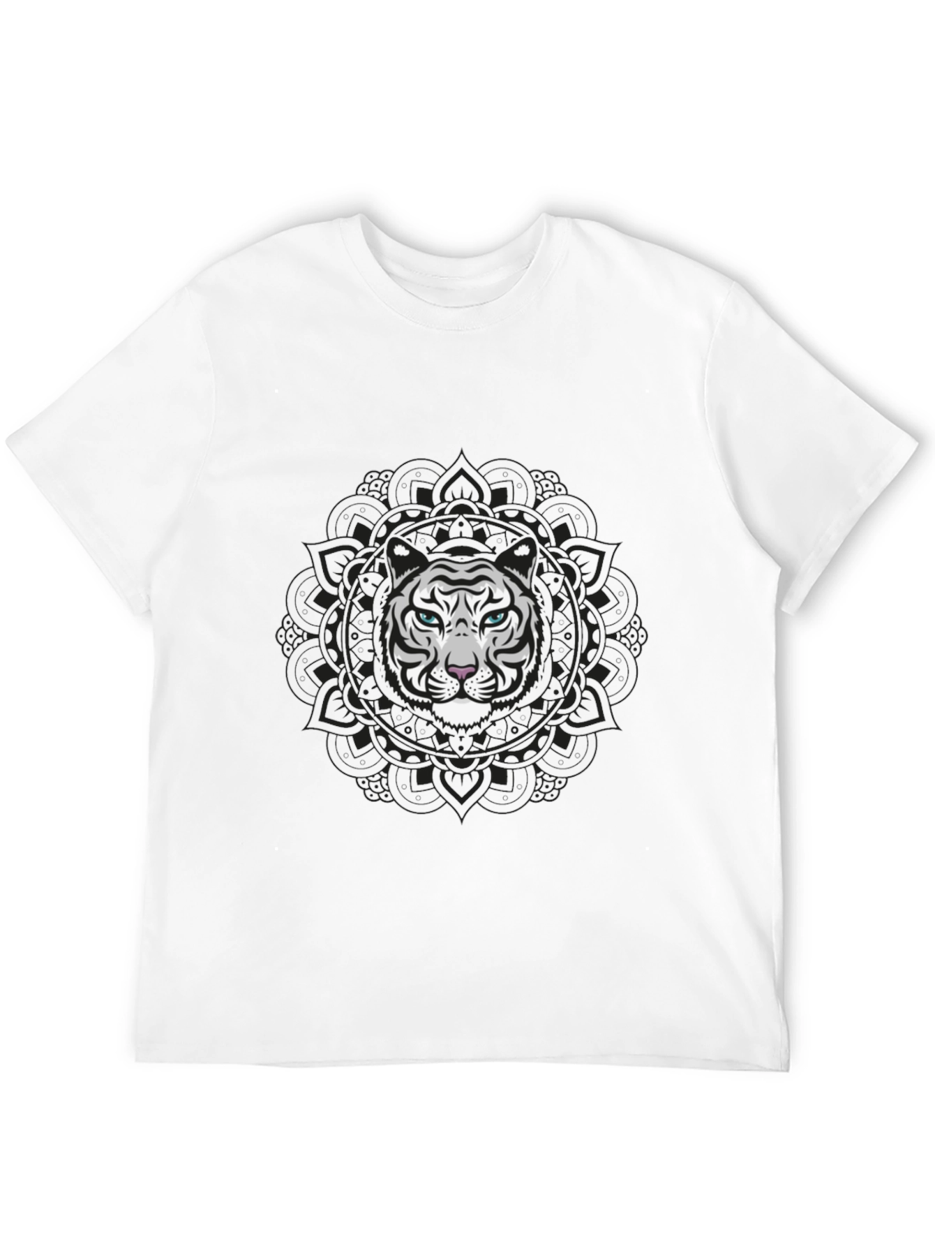Black Tiger Mandala Graphic Tee - Menswear