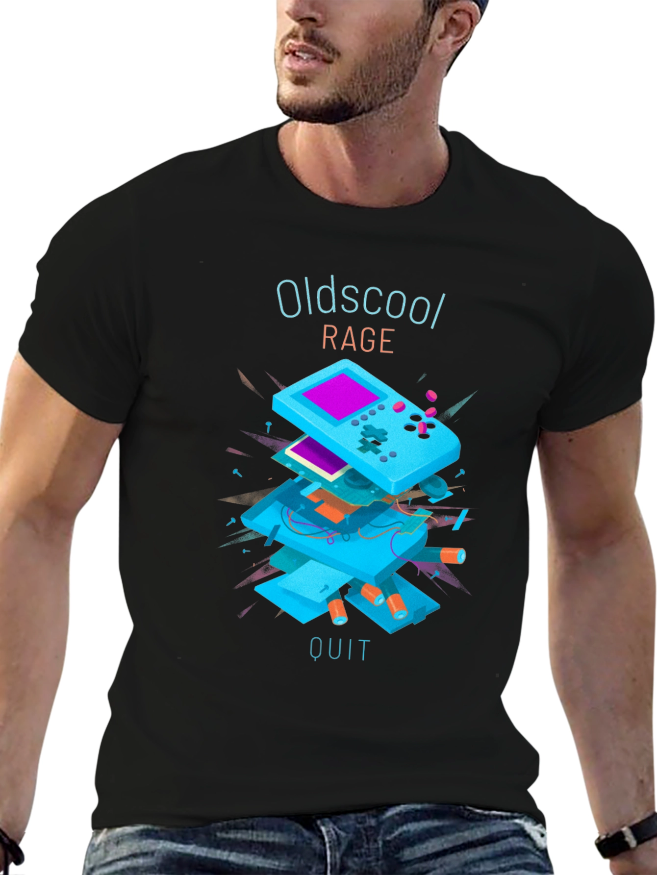 Oldschool Rage Quit T-Shirt - Retro Gamer Style