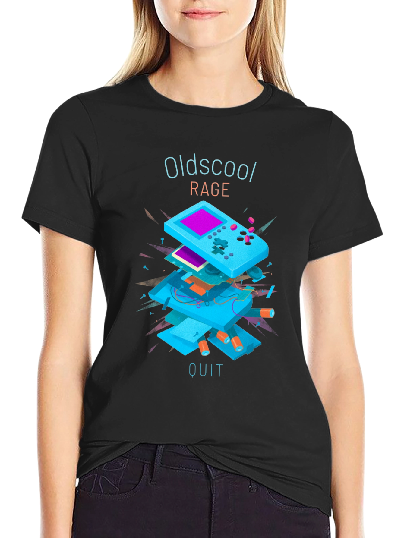 Oldschool Rage Quit T-Shirt - Retro Gamer Style