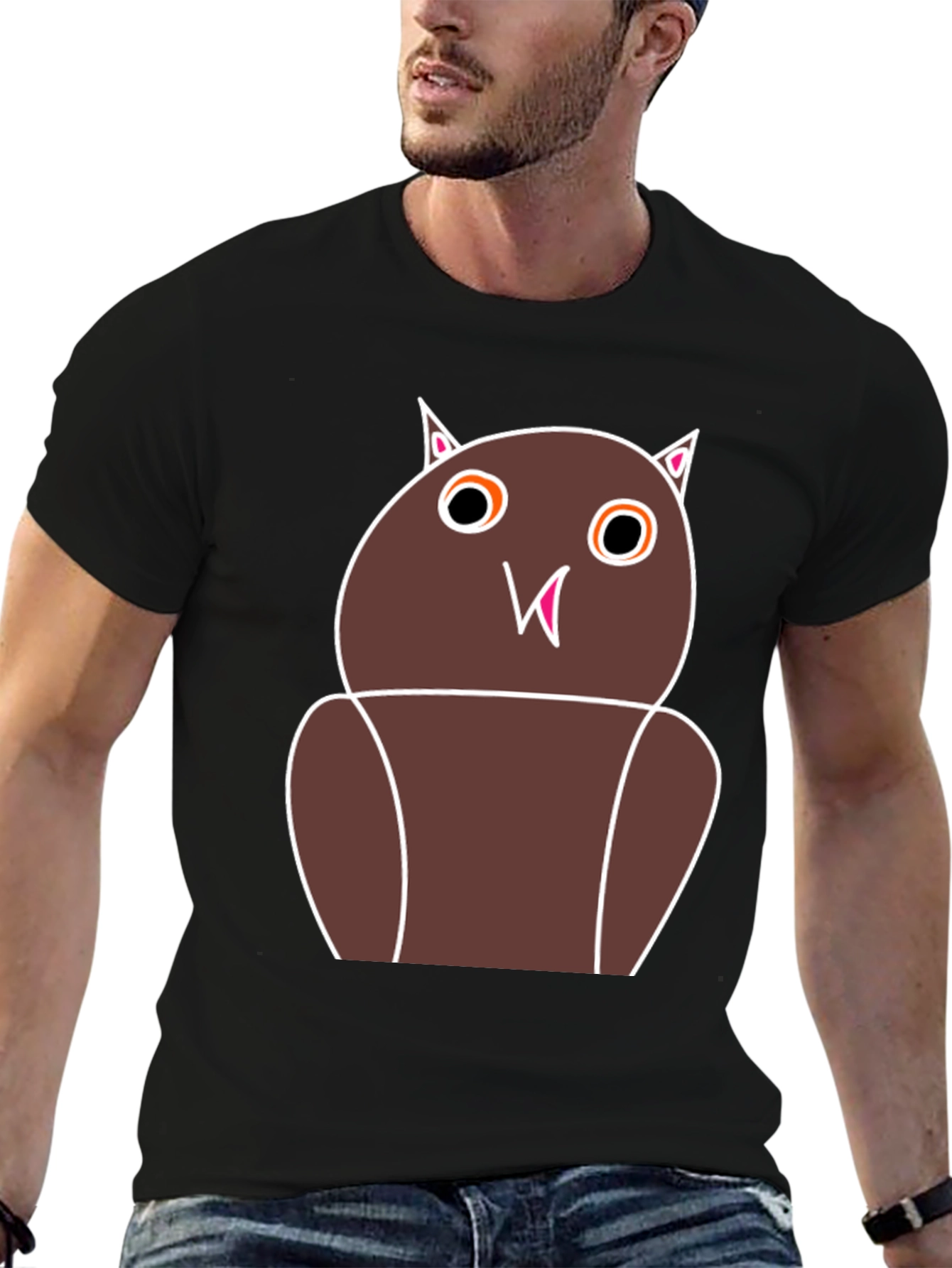 Funny Owl Graphic Tee - Unisex Black T-Shirt