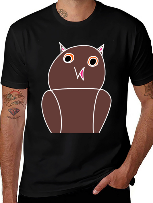 Funny Owl Graphic Tee - Unisex Black T-Shirt