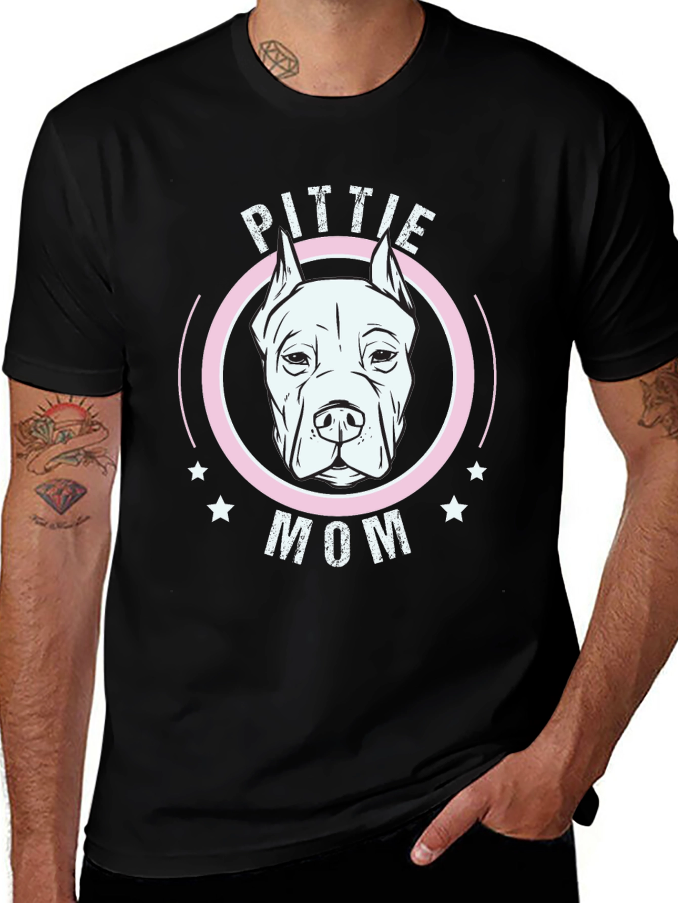 Pittie Mom Graphic T-Shirt - Dog Lover Tee