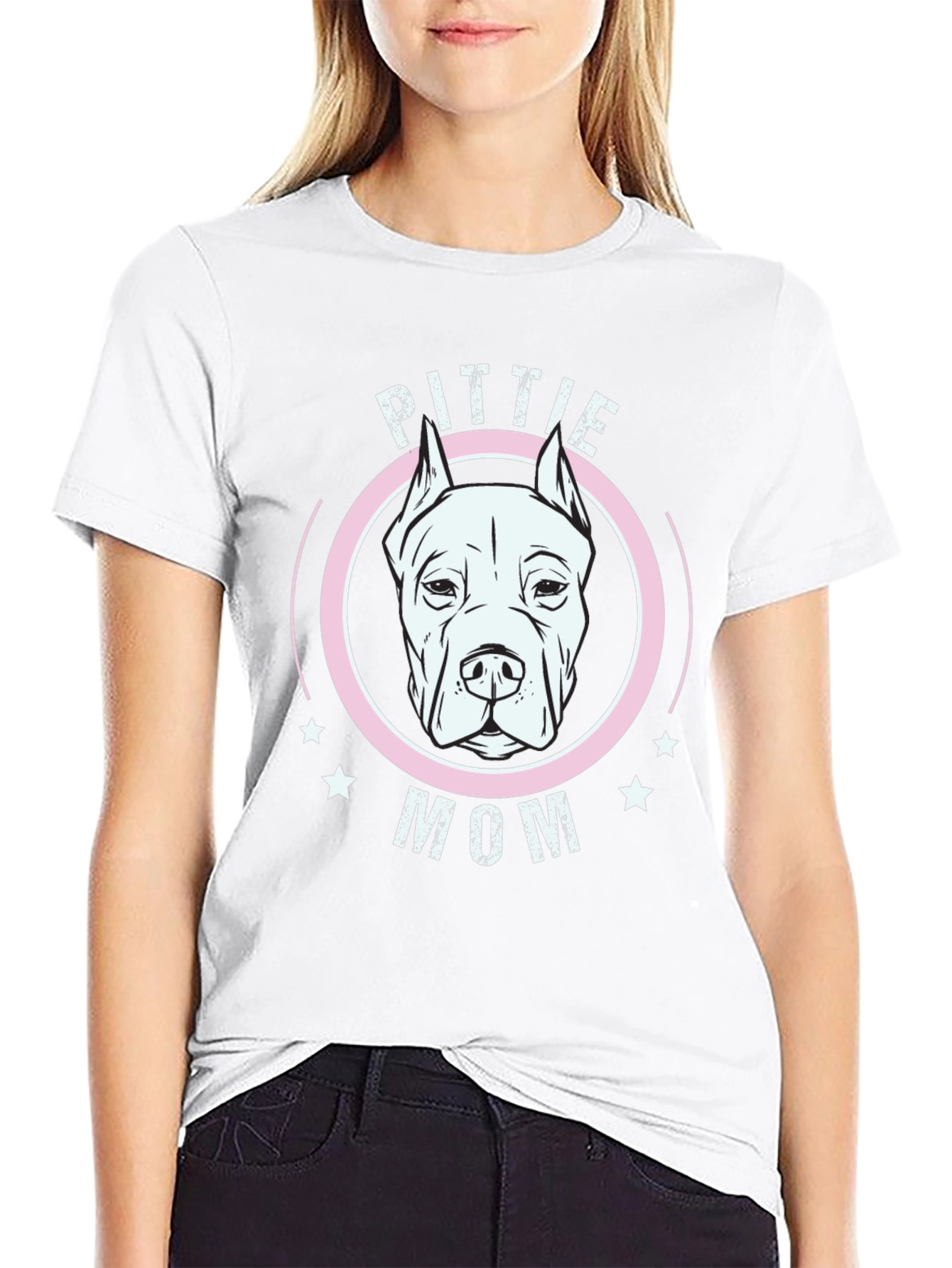 Pittie Mom Graphic T-Shirt - Dog Lover Tee