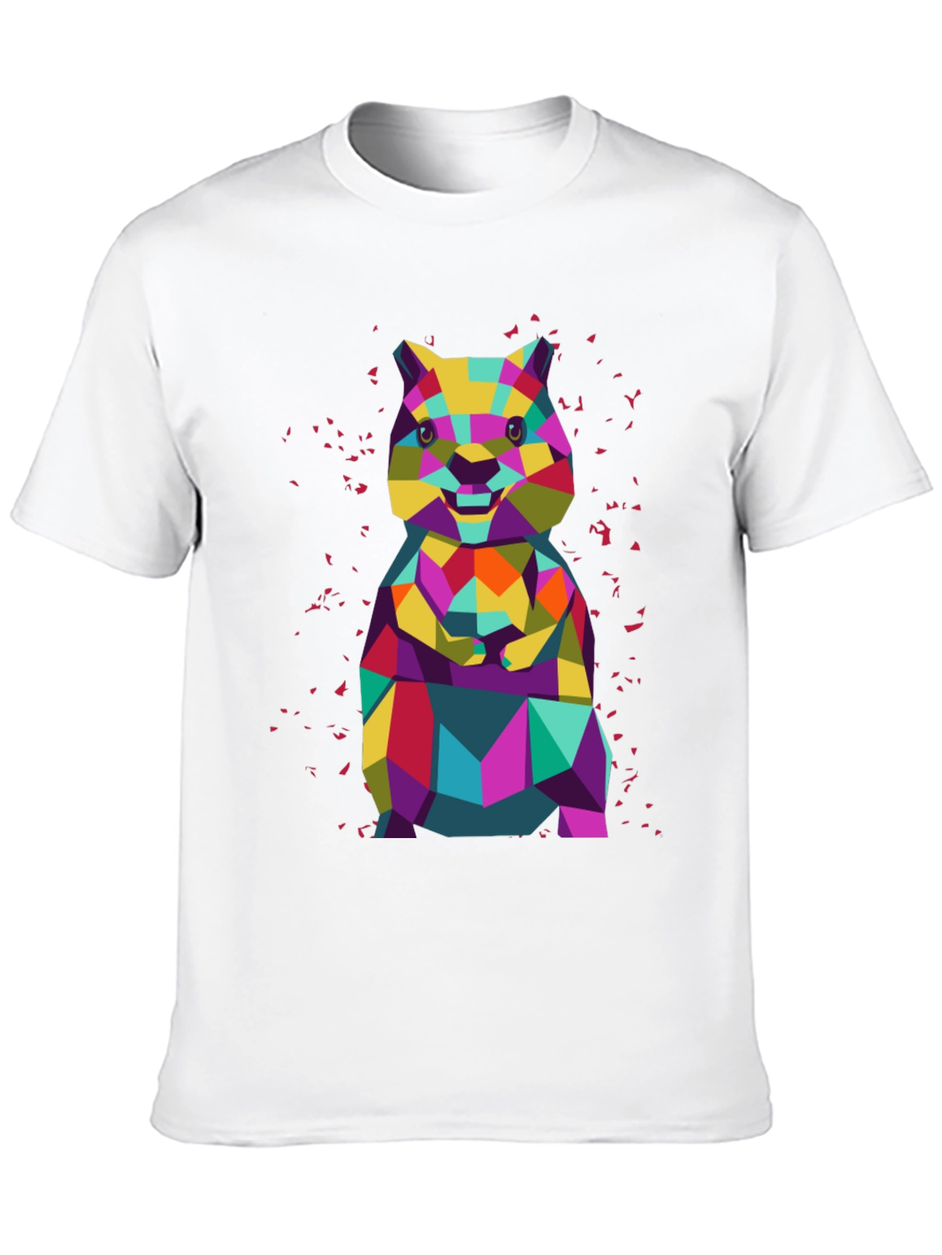 Geometric Hamster Graphic Tee - Black