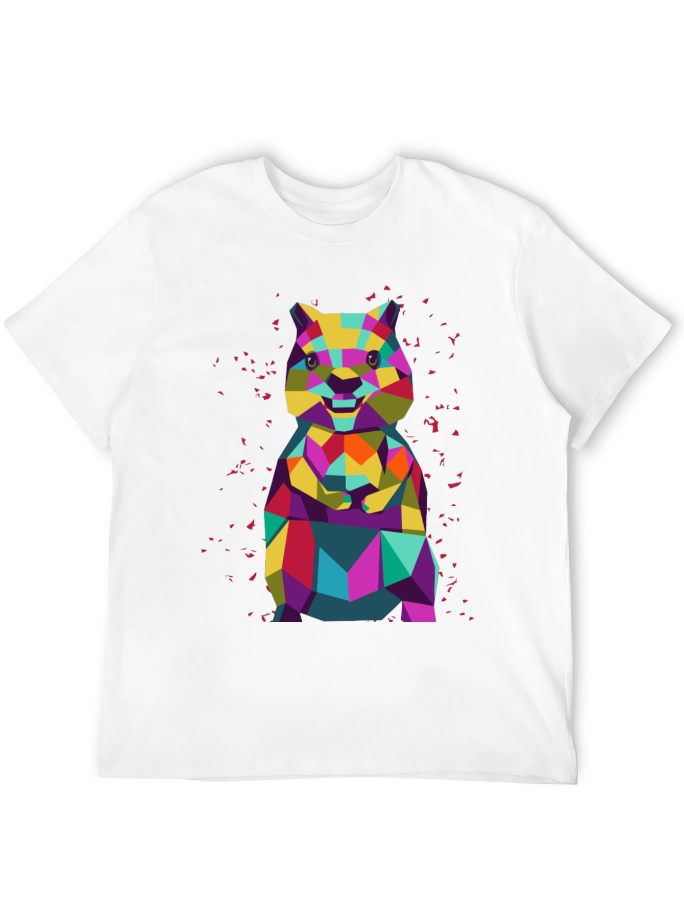 Geometric Hamster Graphic Tee - Black
