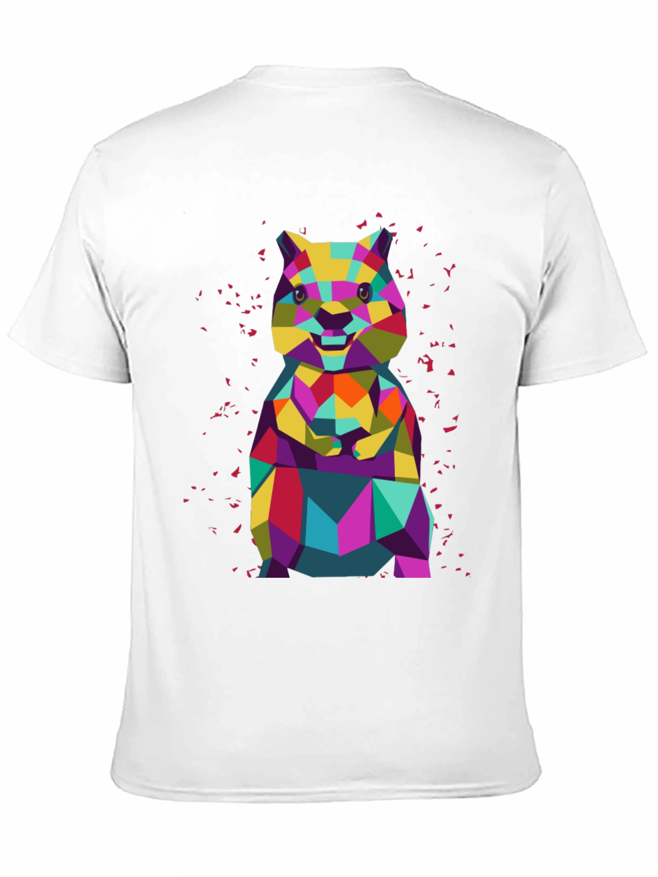 Geometric Hamster Graphic Tee - Black