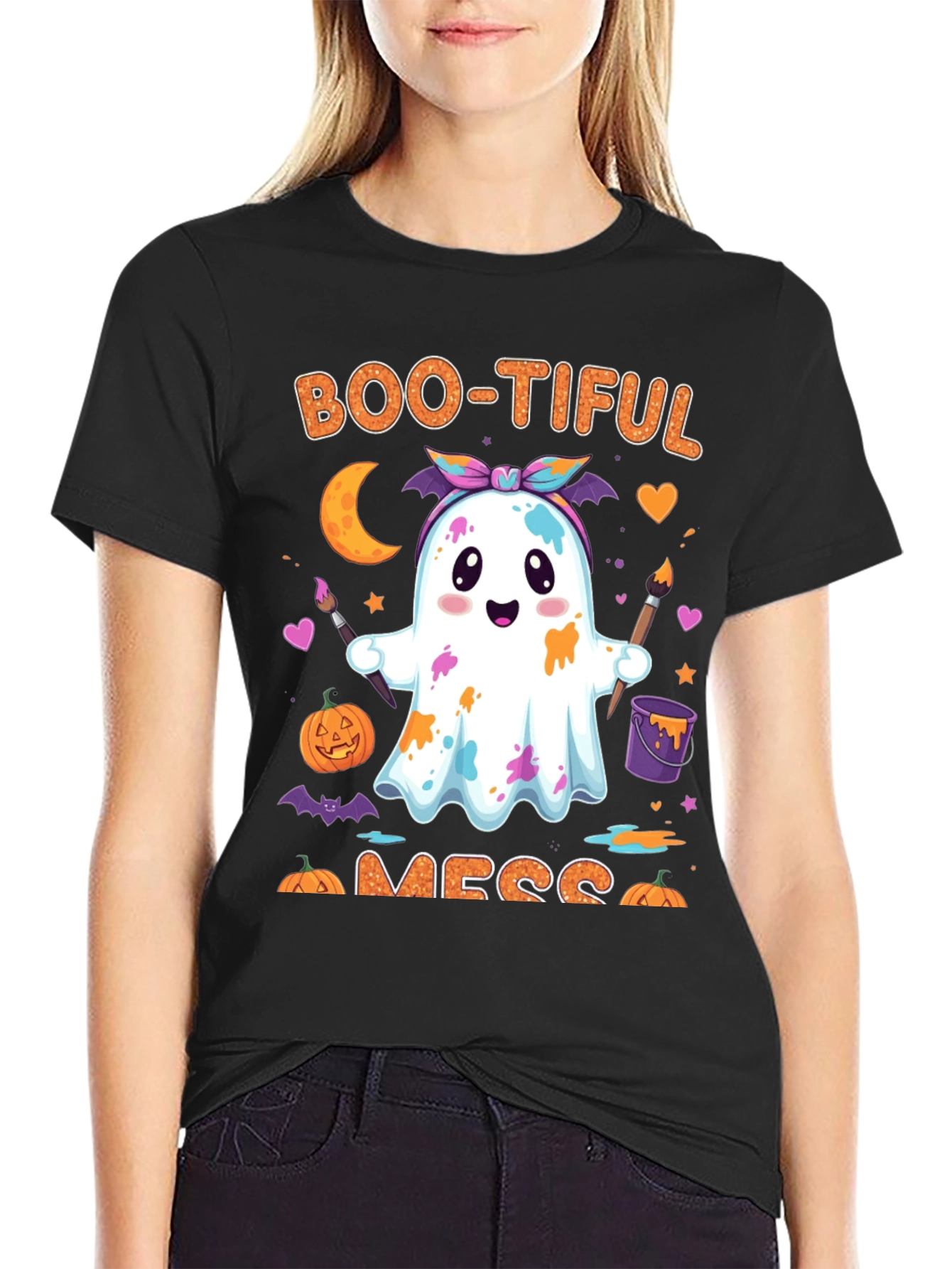 Boo-tiful Mess Halloween Graphic T-Shirt