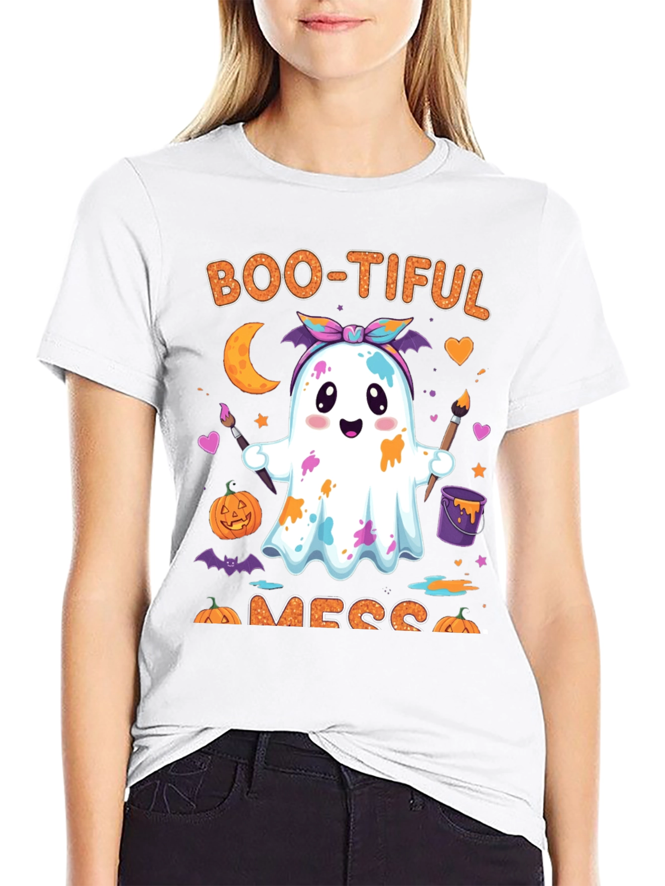 Boo-tiful Mess Halloween Graphic T-Shirt