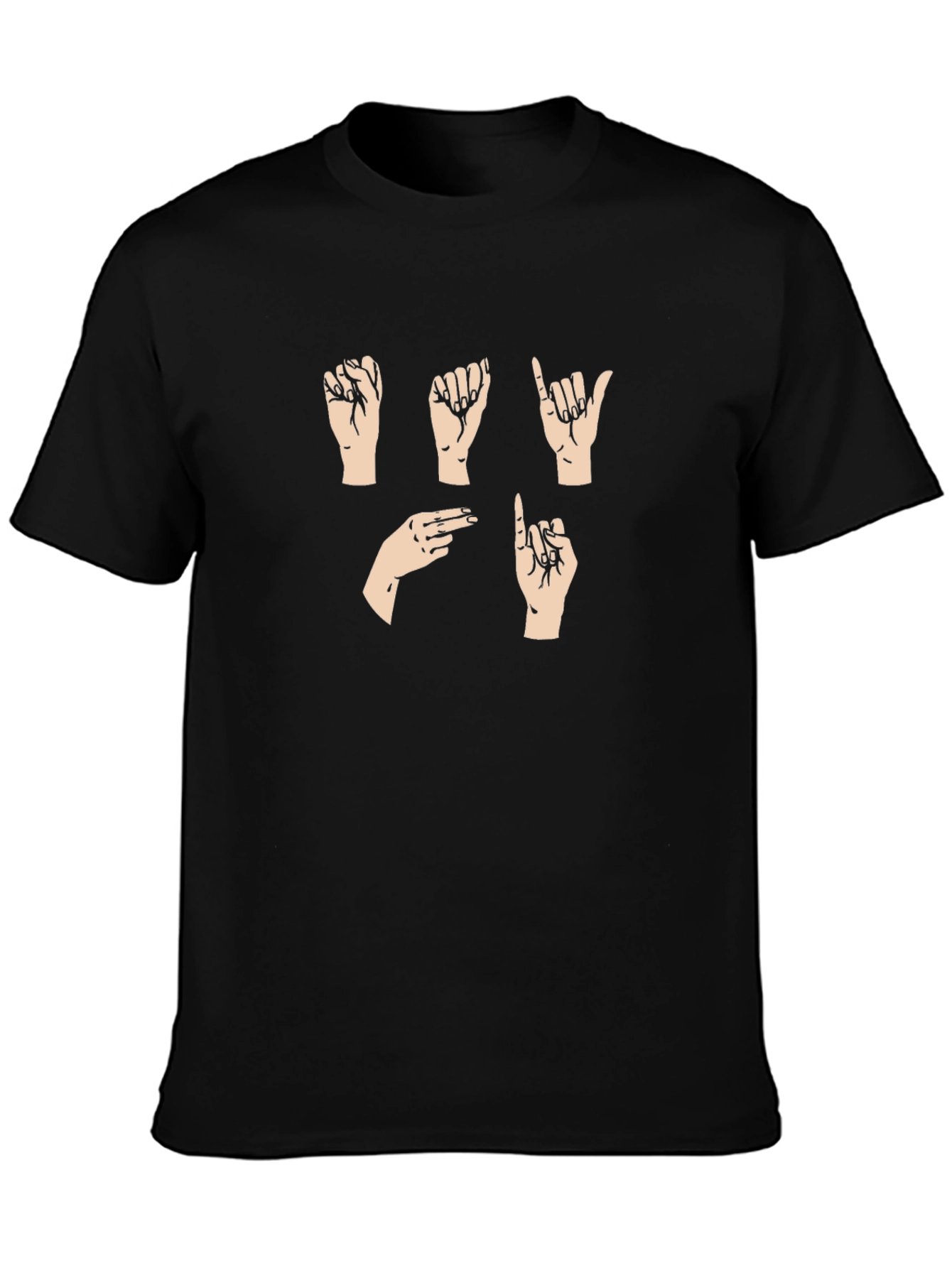Sign Language Graphic Tee - Black