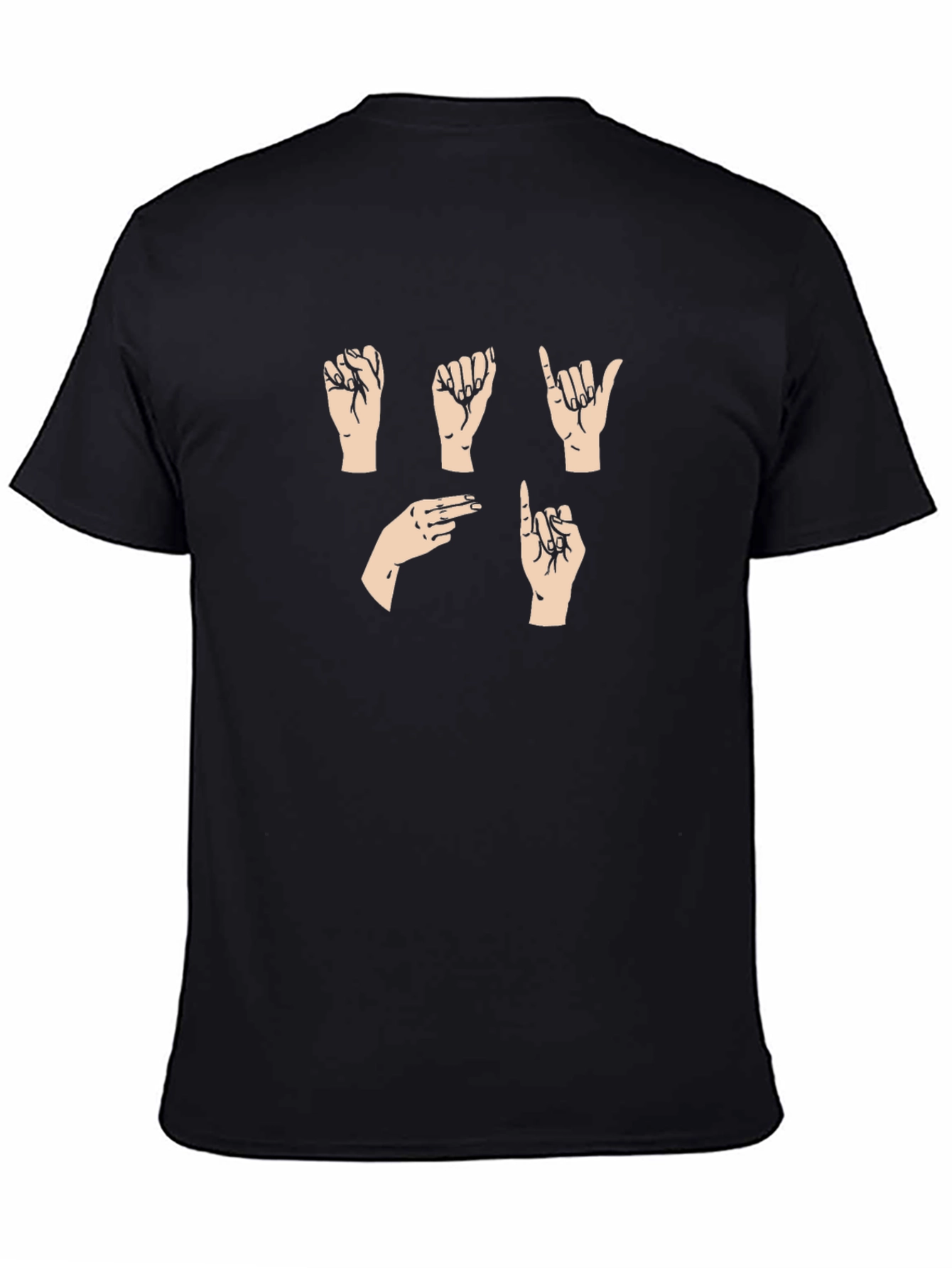 Sign Language Graphic Tee - Black