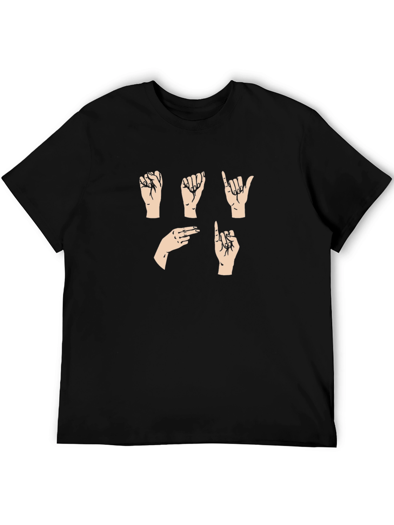 Sign Language Graphic Tee - Black