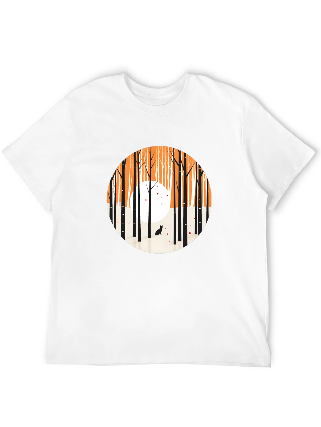 Abstract Forest Scene Black Crew Neck Tee