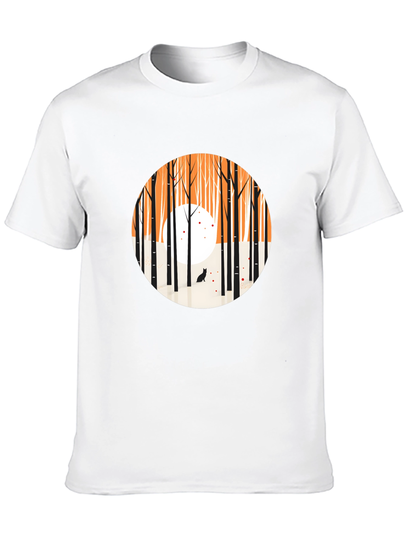 Abstract Forest Scene Black Crew Neck Tee