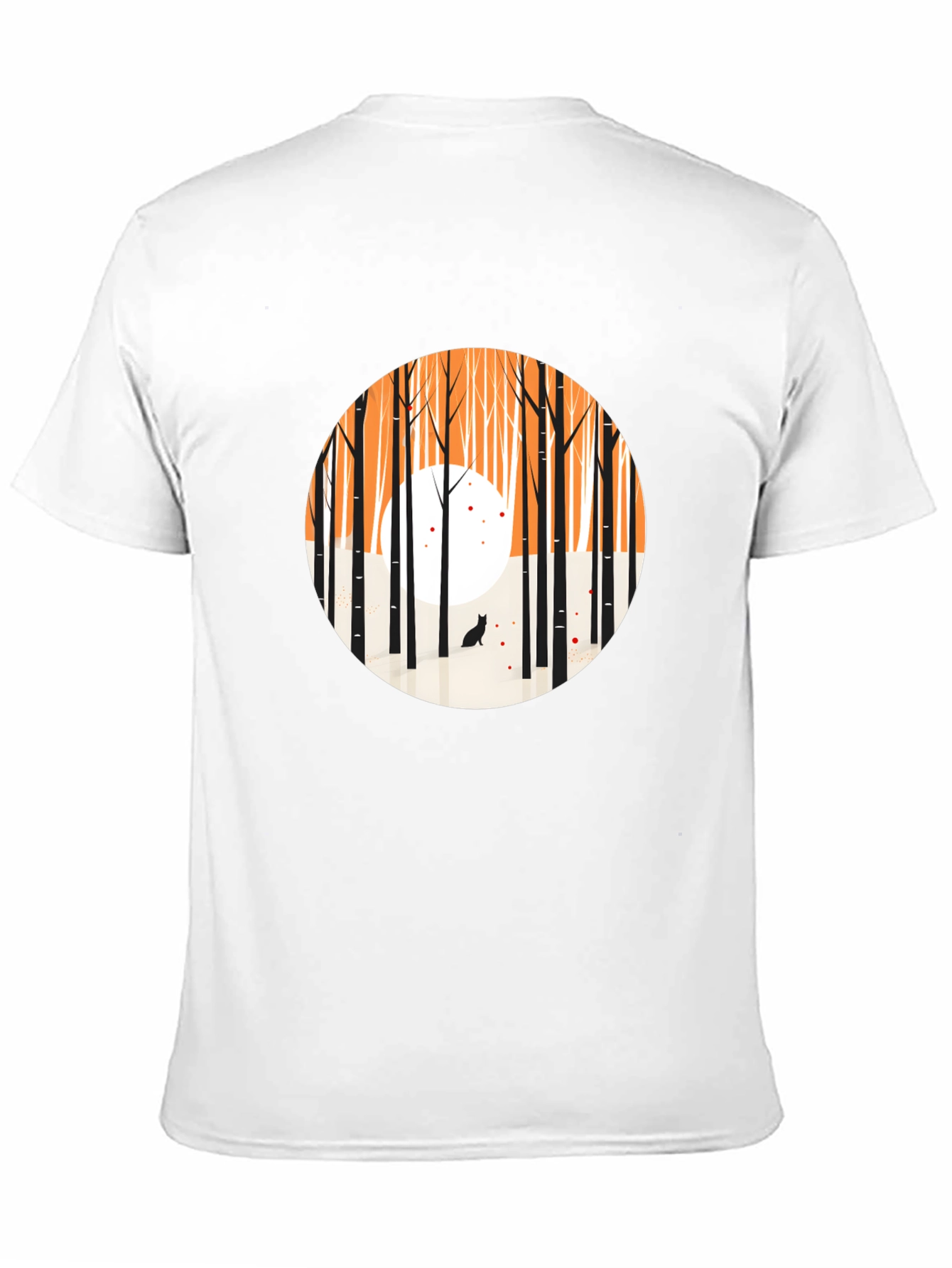 Abstract Forest Scene Black Crew Neck Tee